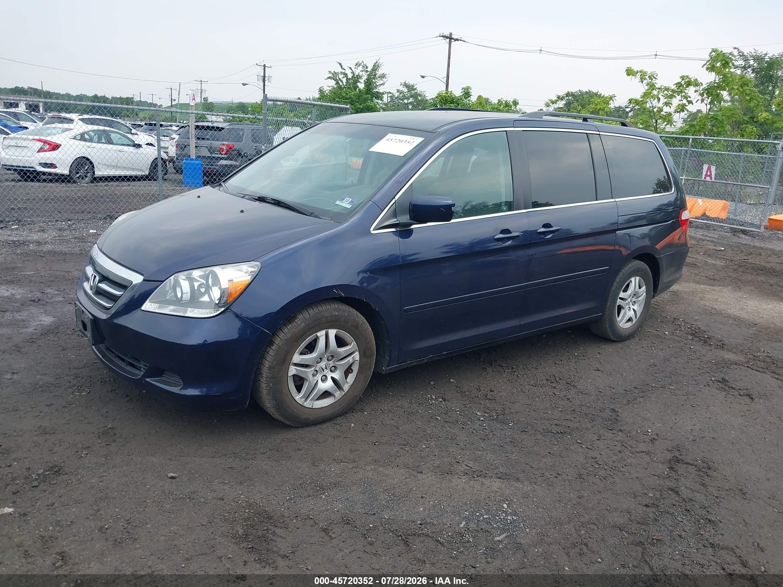2007 Honda Odyssey Ex Синий vin: 5FNRL384X7B100710