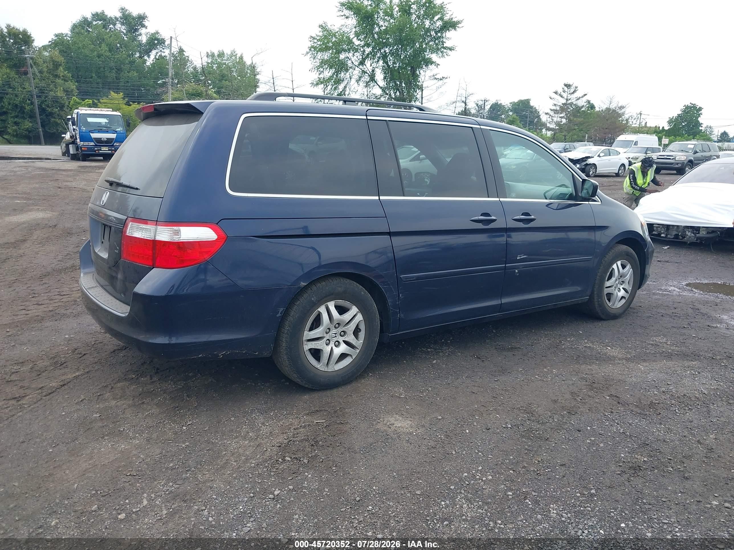 2007 Honda Odyssey Ex Синий vin: 5FNRL384X7B100710