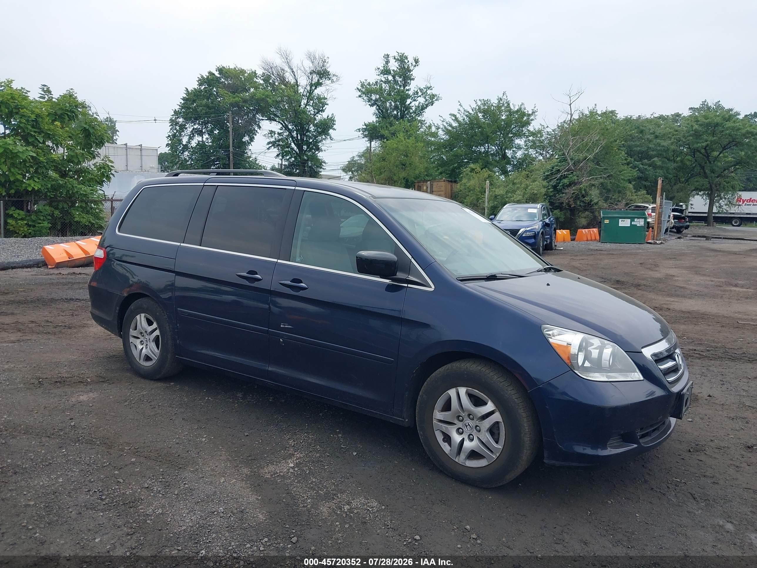 2007 Honda Odyssey Ex Синий vin: 5FNRL384X7B100710