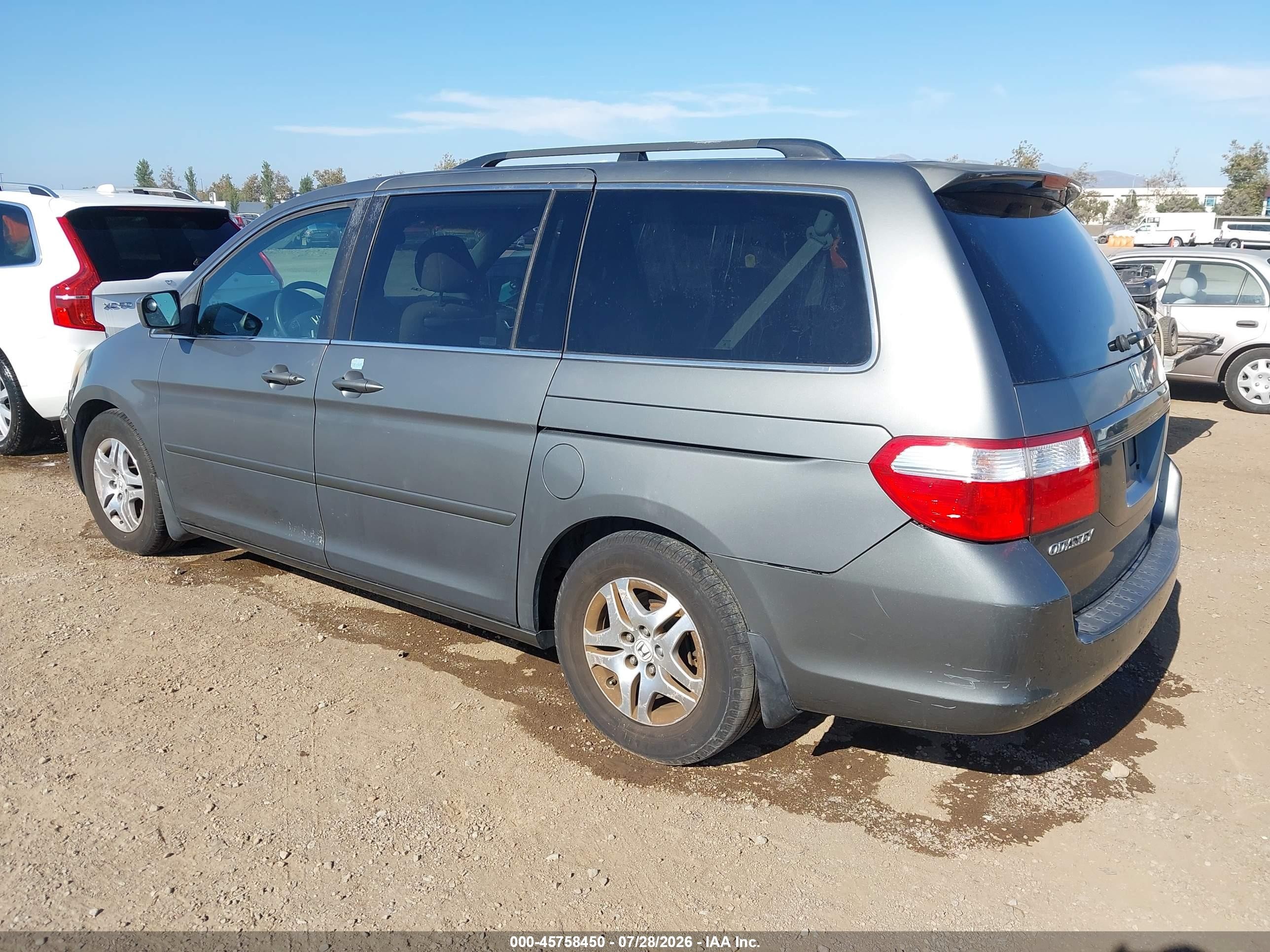 2007 Honda Odyssey Ex Серый vin: 5FNRL384X7B431013