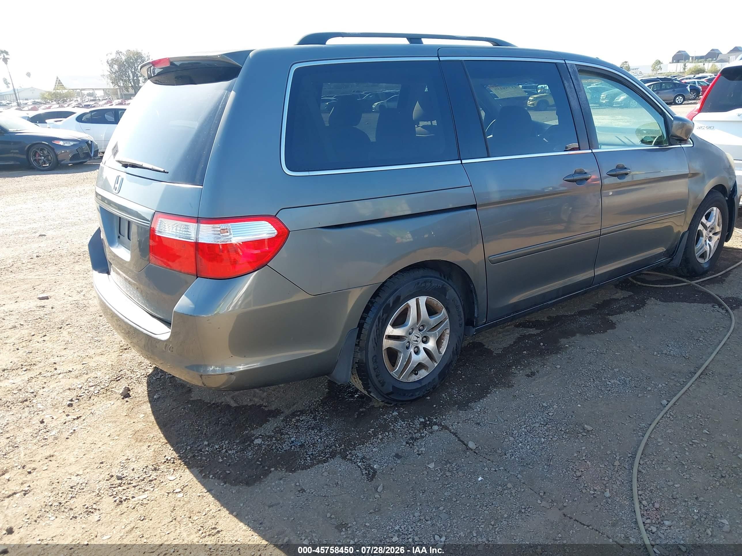 2007 Honda Odyssey Ex Серый vin: 5FNRL384X7B431013