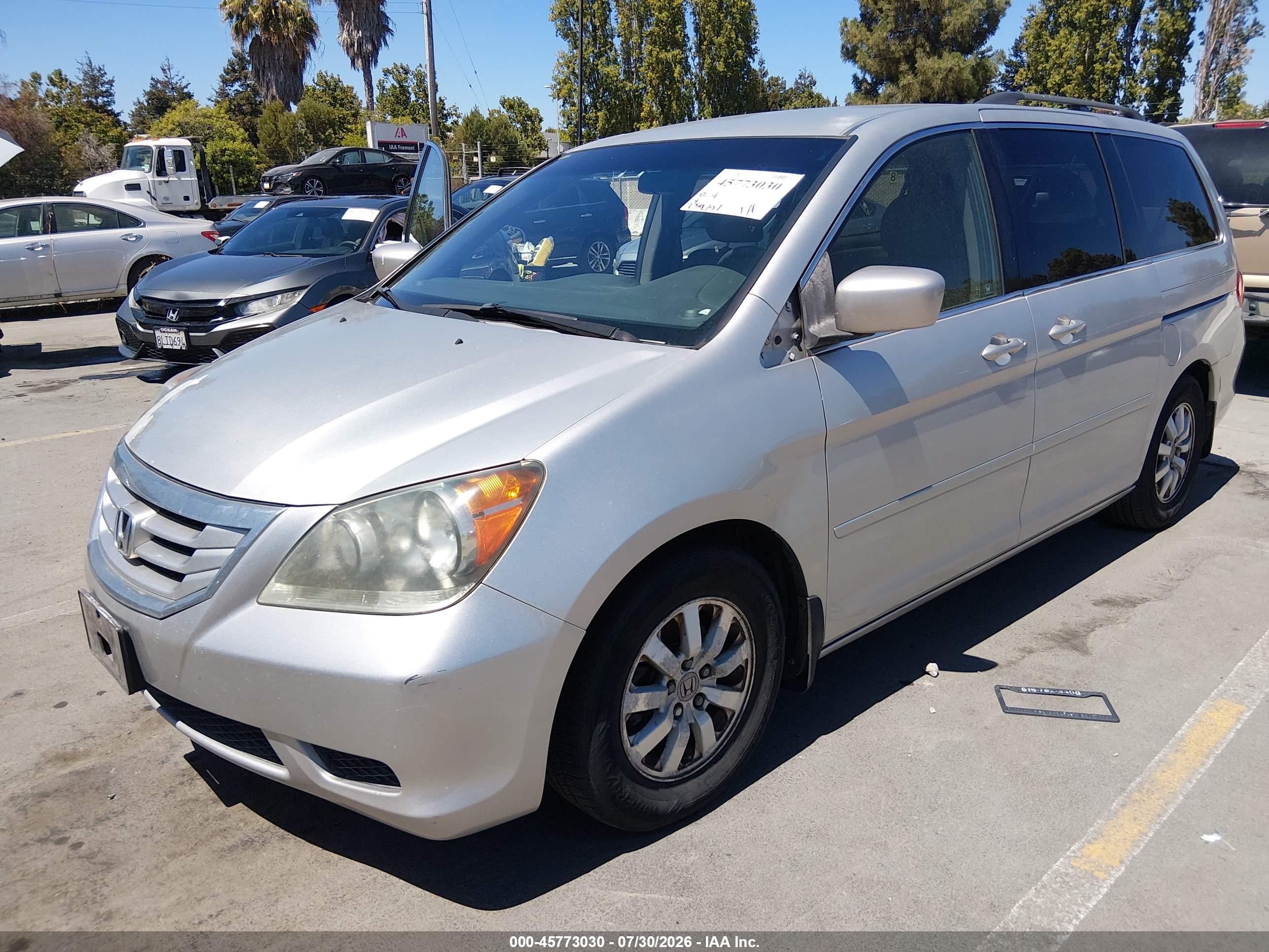 2009 Honda Odyssey Ex Серебряный vin: 5FNRL384X9B019290