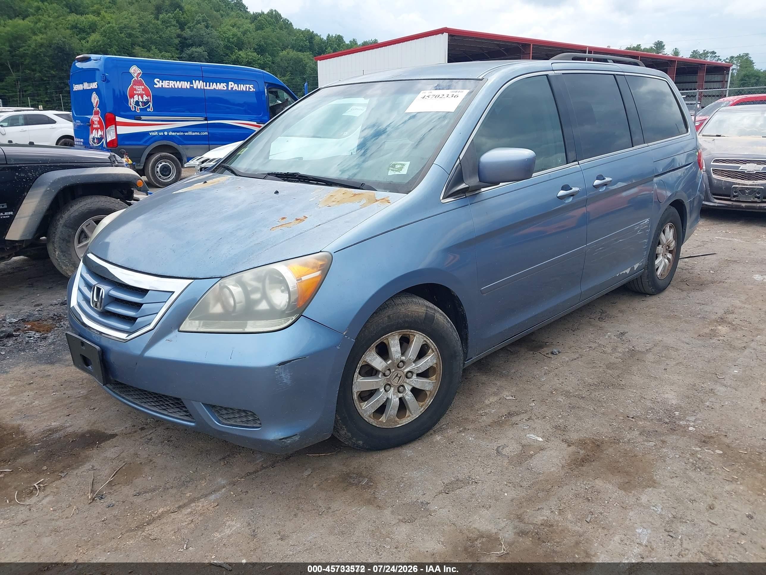 2009 Honda Odyssey Ex Blue vin: 5FNRL384X9B040415