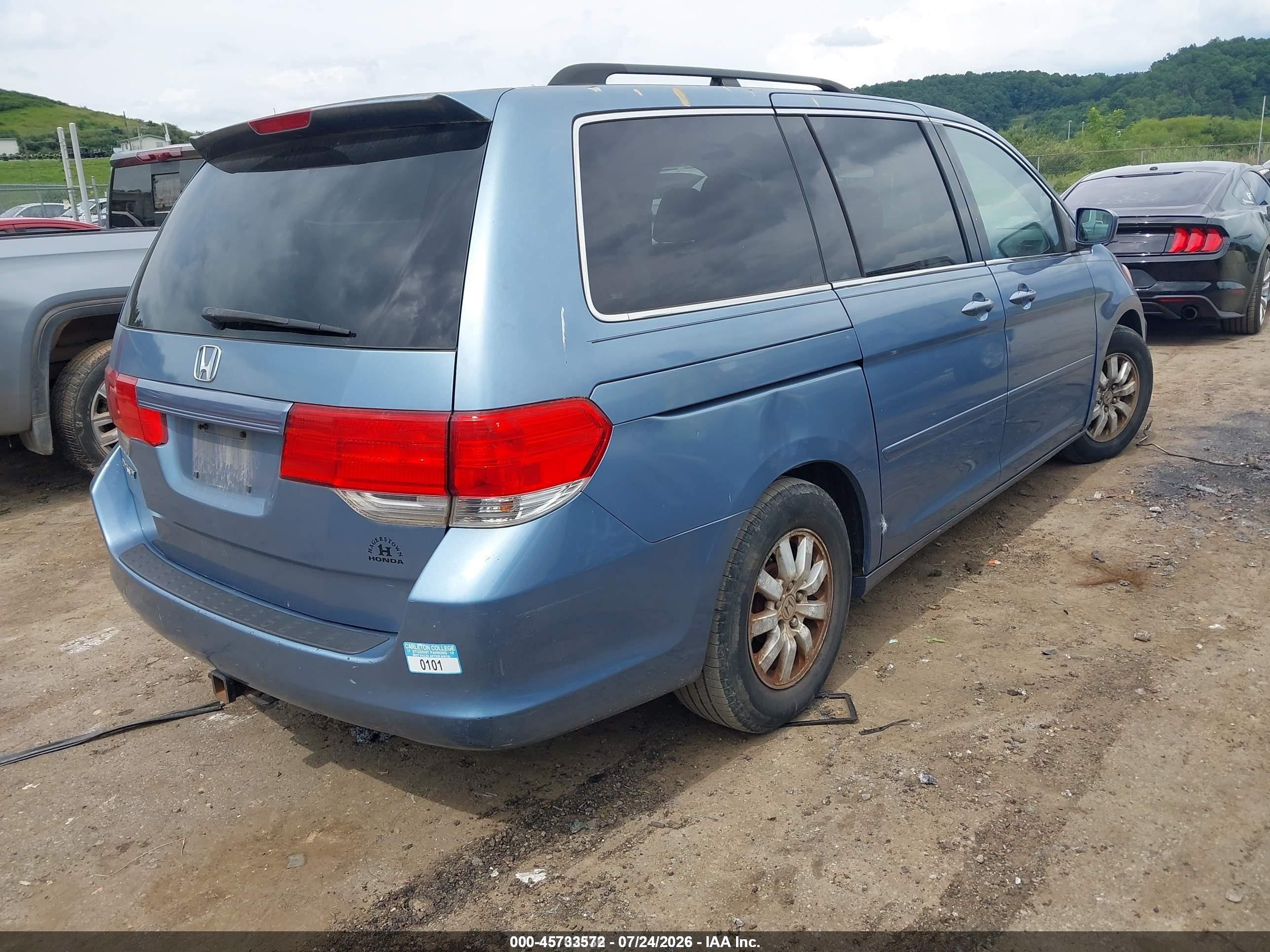2009 Honda Odyssey Ex Blue vin: 5FNRL384X9B040415