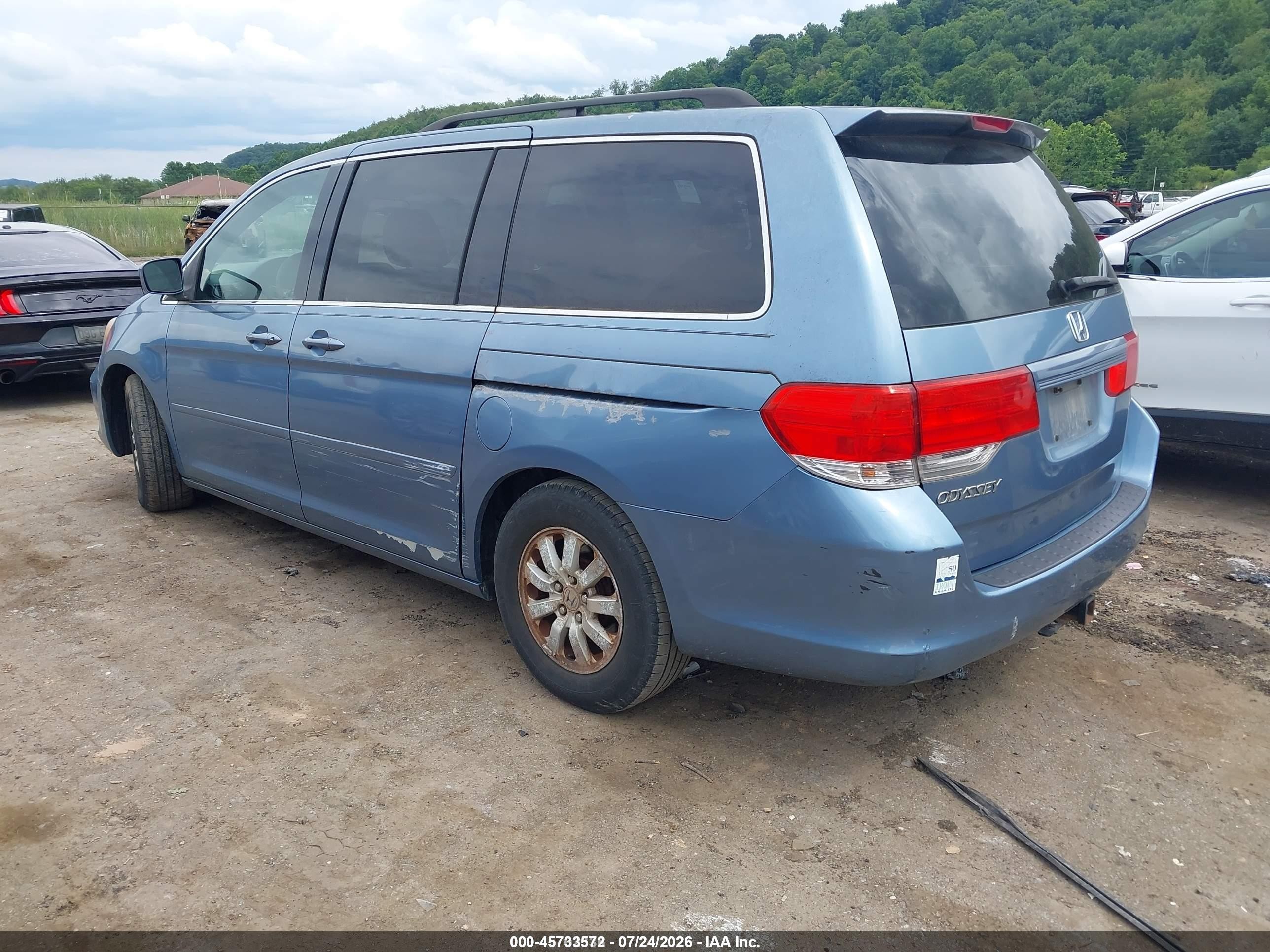 2009 Honda Odyssey Ex Blue vin: 5FNRL384X9B040415