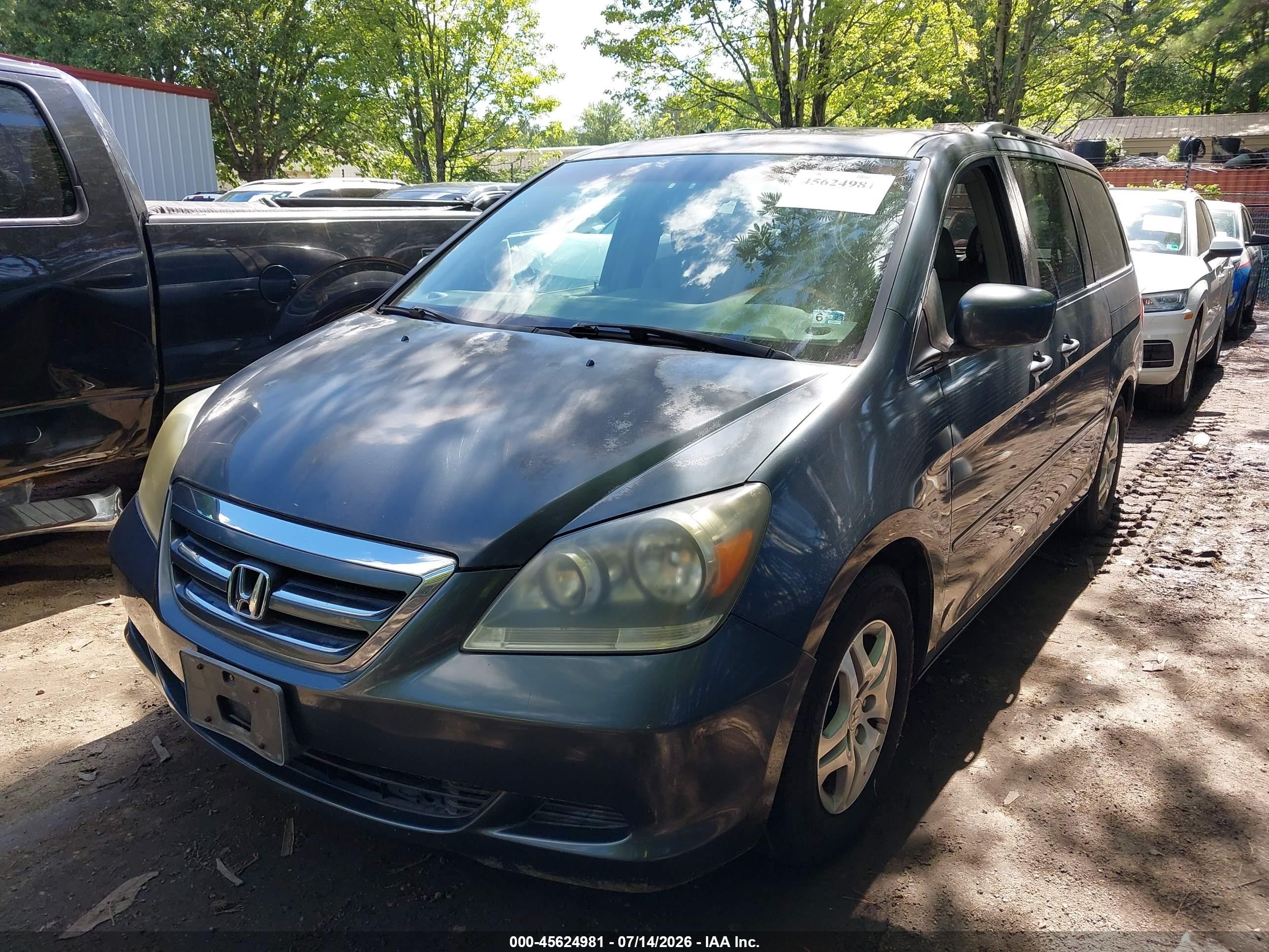 2005 Honda Odyssey Ex-l Blue vin: 5FNRL38605B049765