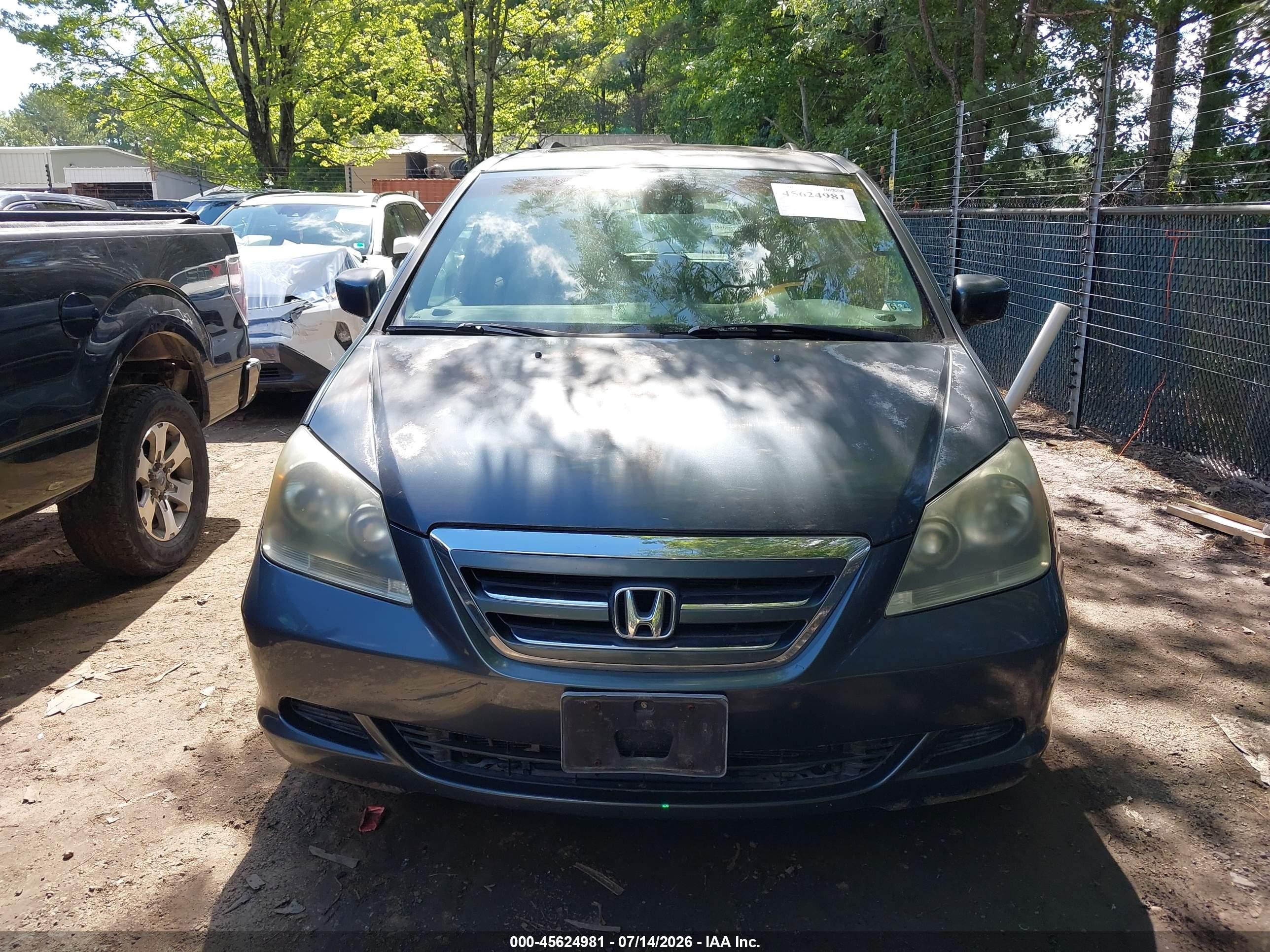 2005 Honda Odyssey Ex-l Blue vin: 5FNRL38605B049765