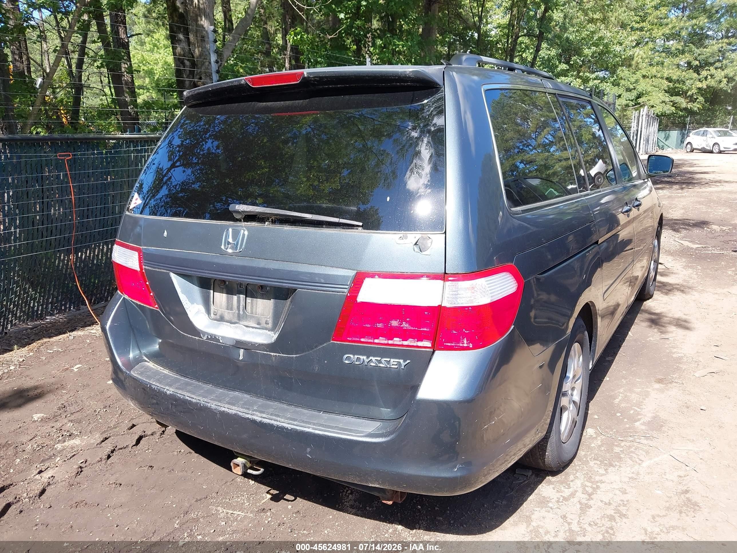 2005 Honda Odyssey Ex-l Blue vin: 5FNRL38605B049765