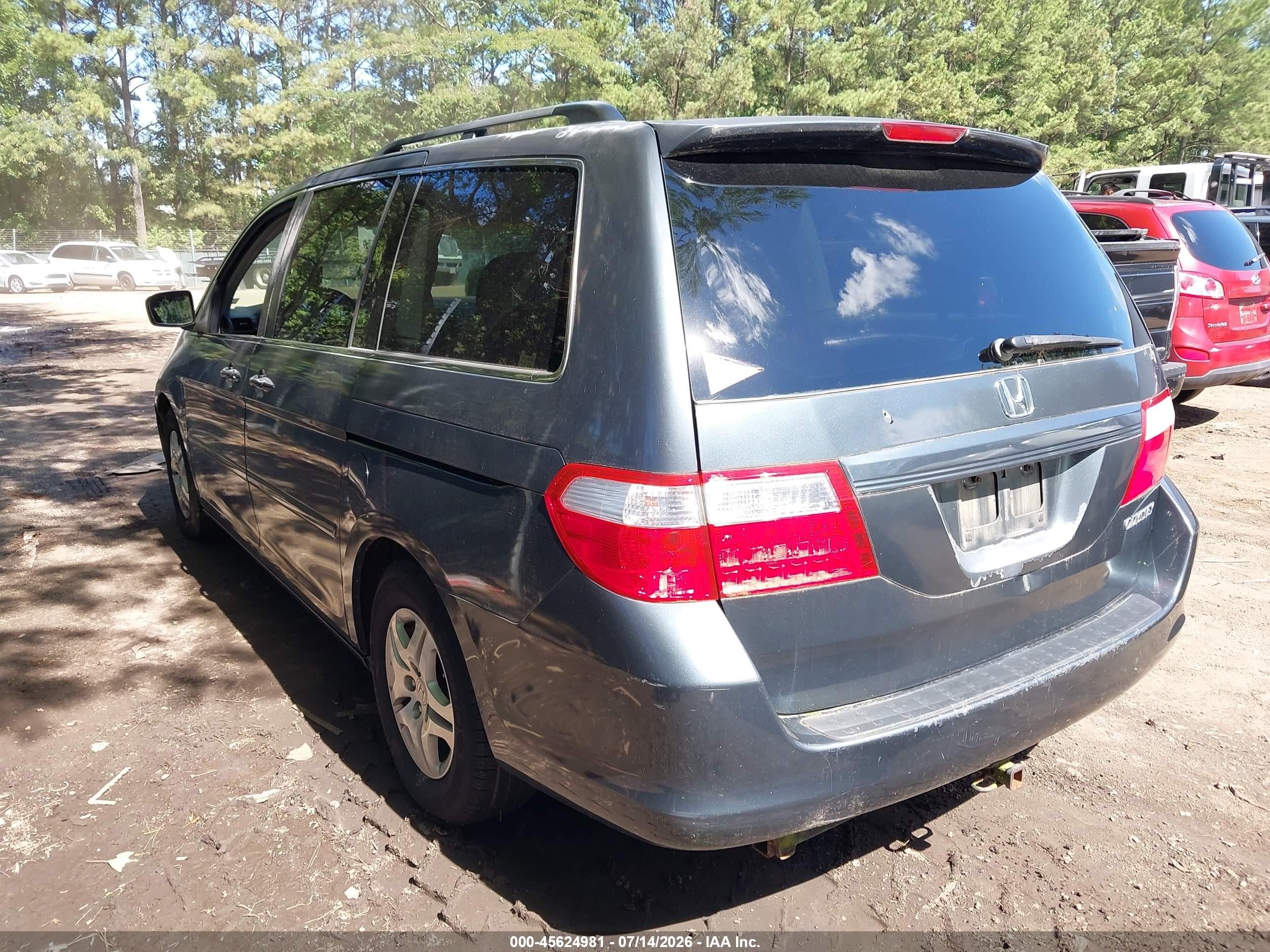 2005 Honda Odyssey Ex-l Blue vin: 5FNRL38605B049765