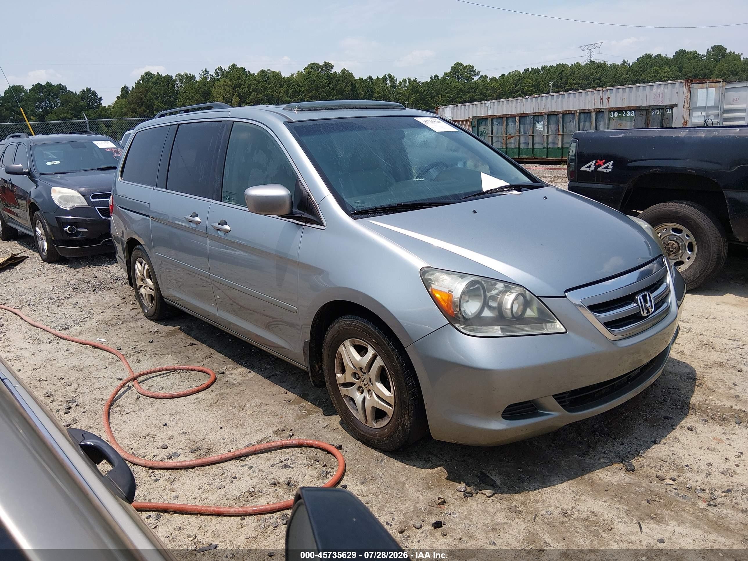 2007 Honda Odyssey Ex-l Blue vin: 5FNRL38607B131191