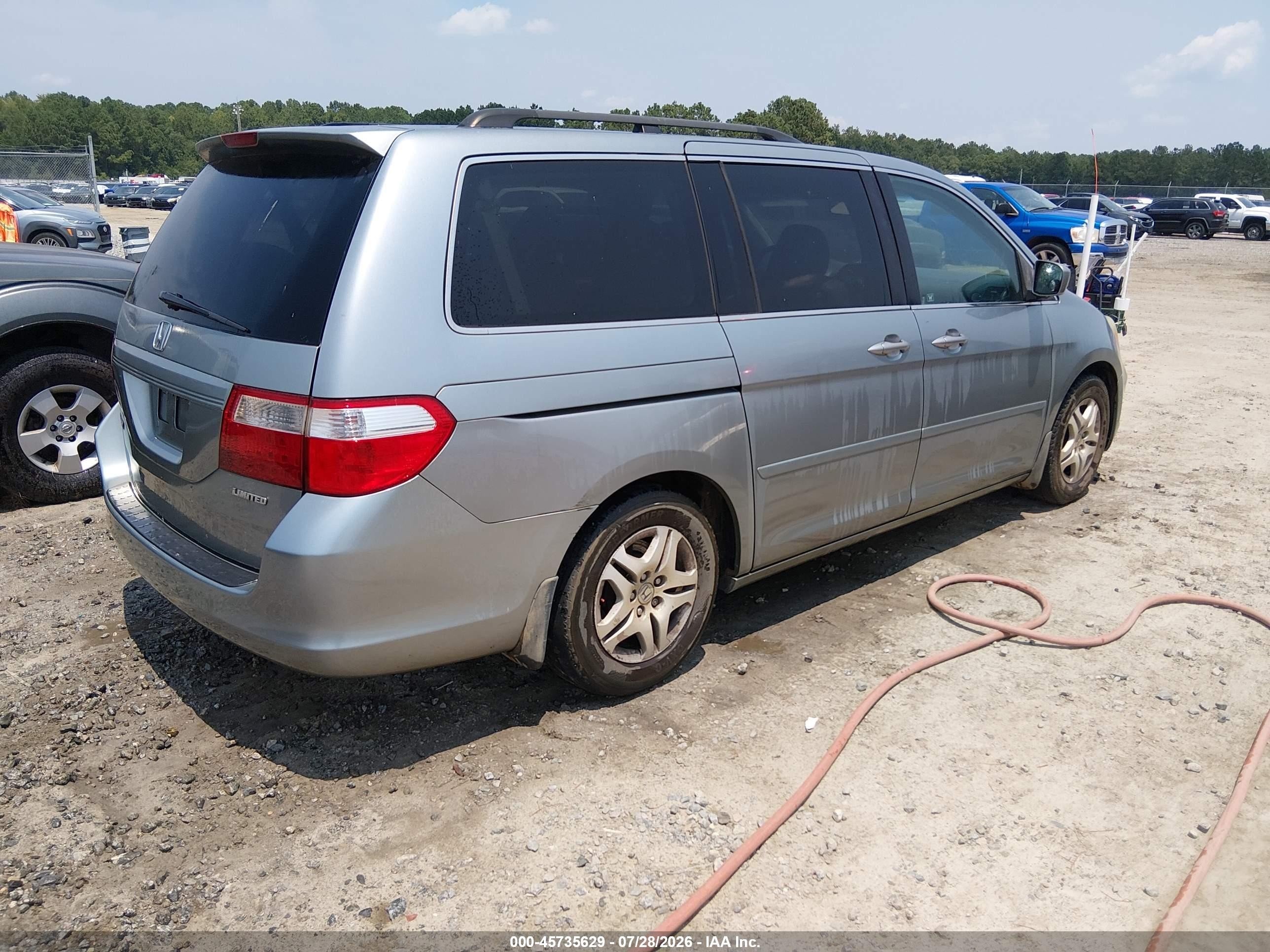 2007 Honda Odyssey Ex-l Blue vin: 5FNRL38607B131191