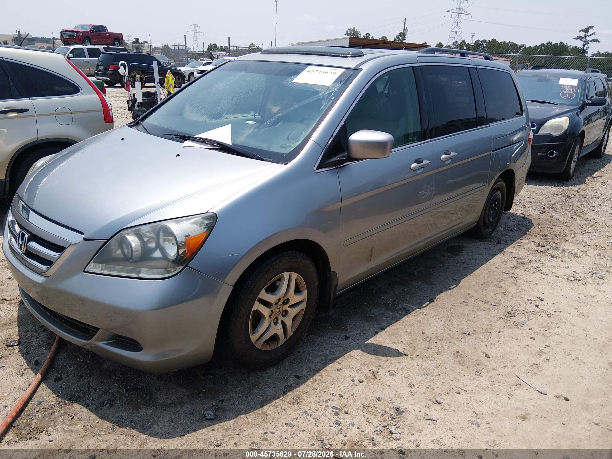 2007 Honda Odyssey Ex-l Blue vin: 5FNRL38607B131191