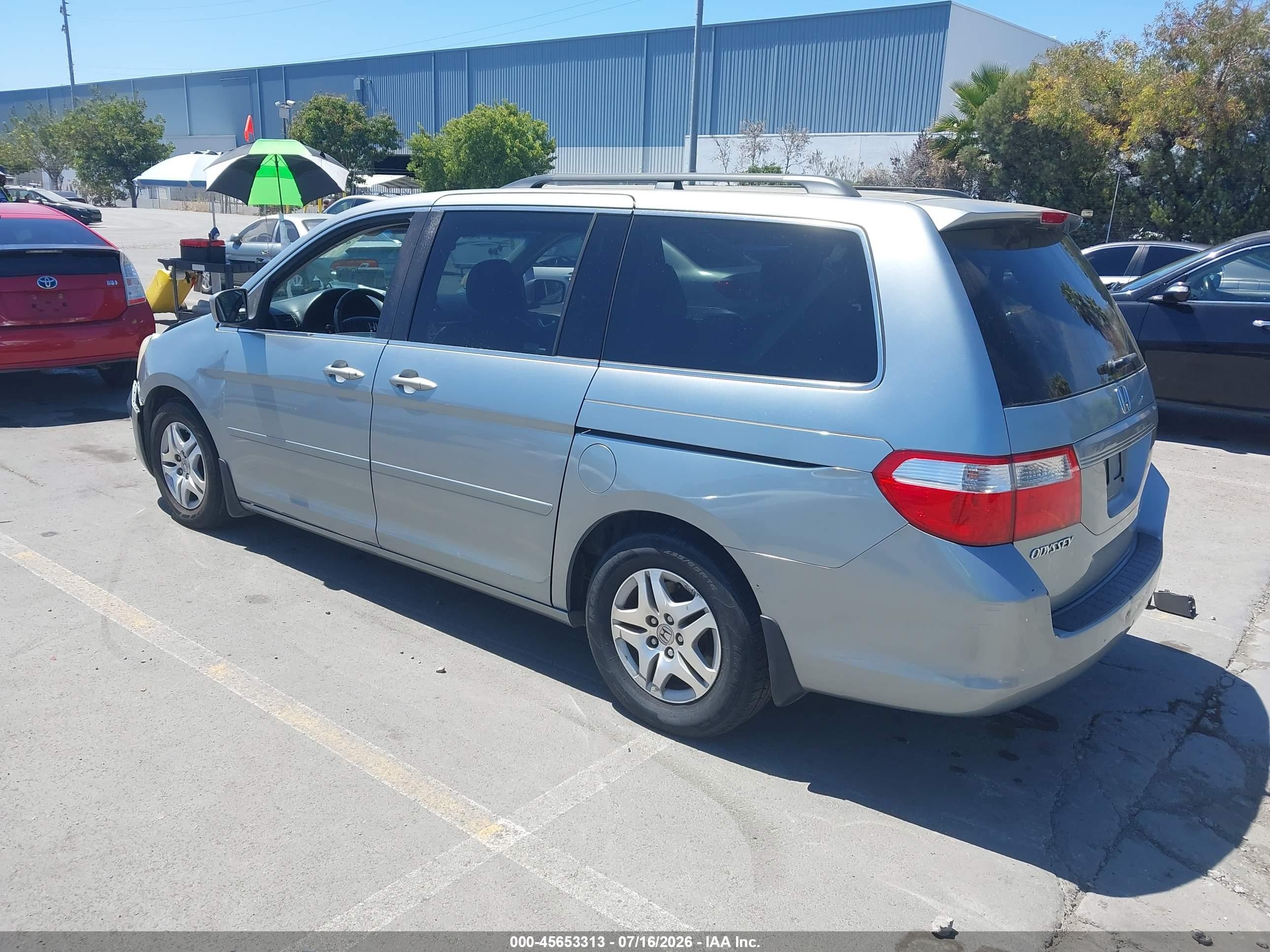 2007 Honda Odyssey Ex-l Blue vin: 5FNRL38607B134964