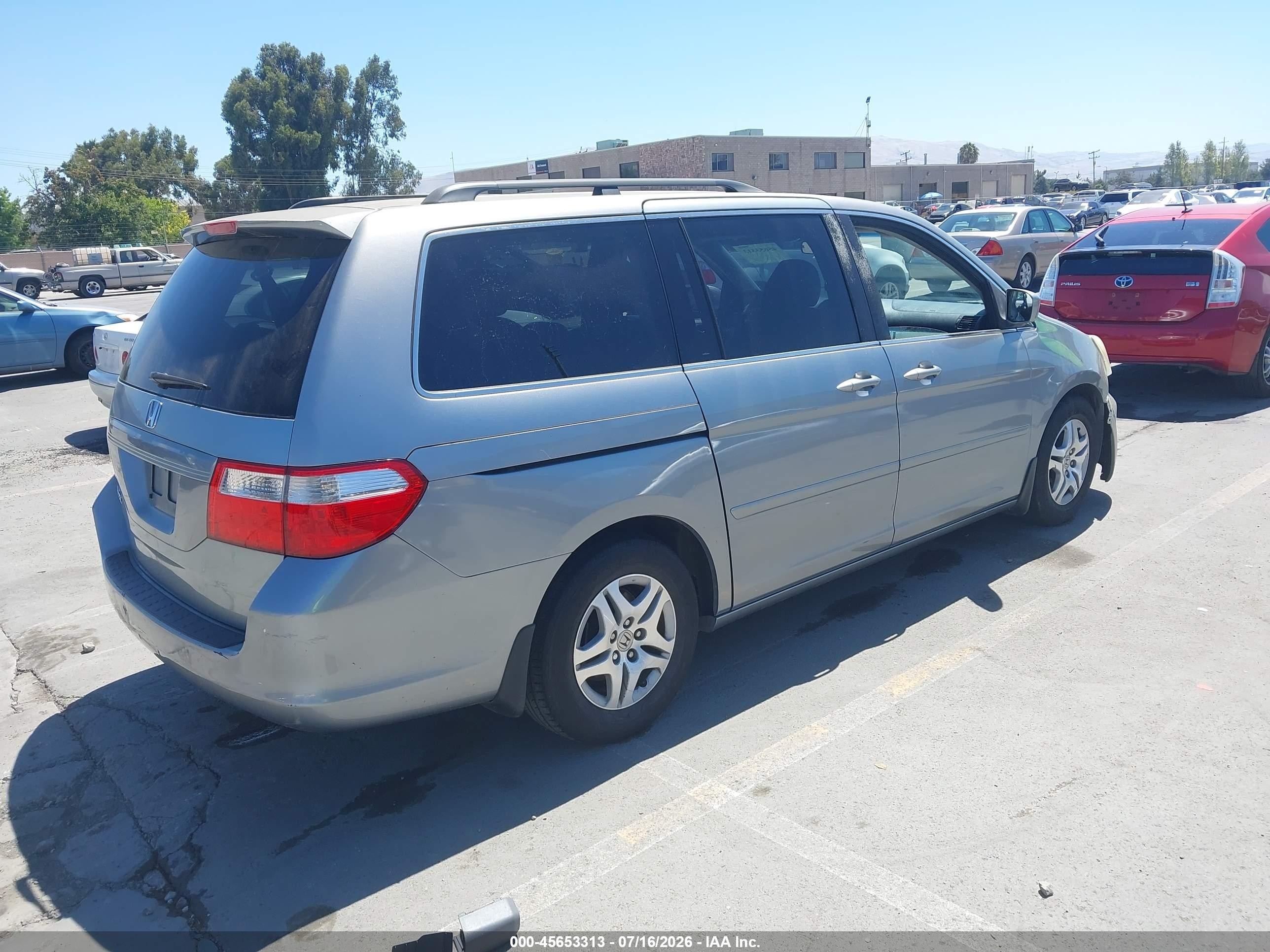 2007 Honda Odyssey Ex-l Blue vin: 5FNRL38607B134964
