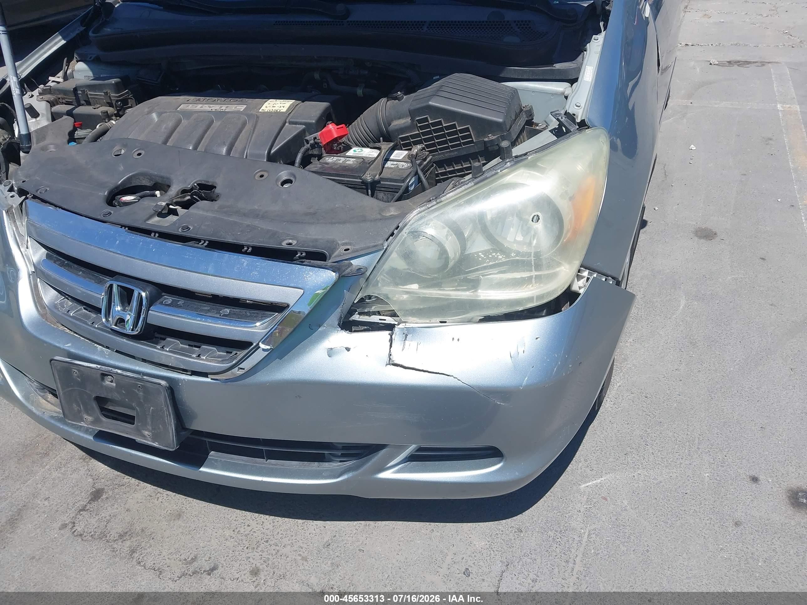 2007 Honda Odyssey Ex-l Blue vin: 5FNRL38607B134964