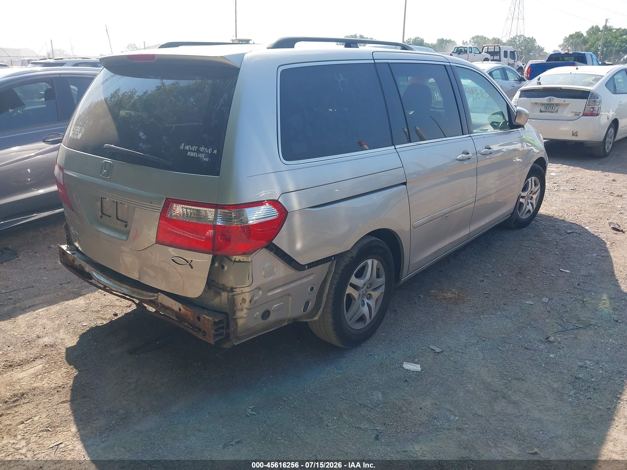 2007 Honda Odyssey Ex-l Silver vin: 5FNRL38607B462613