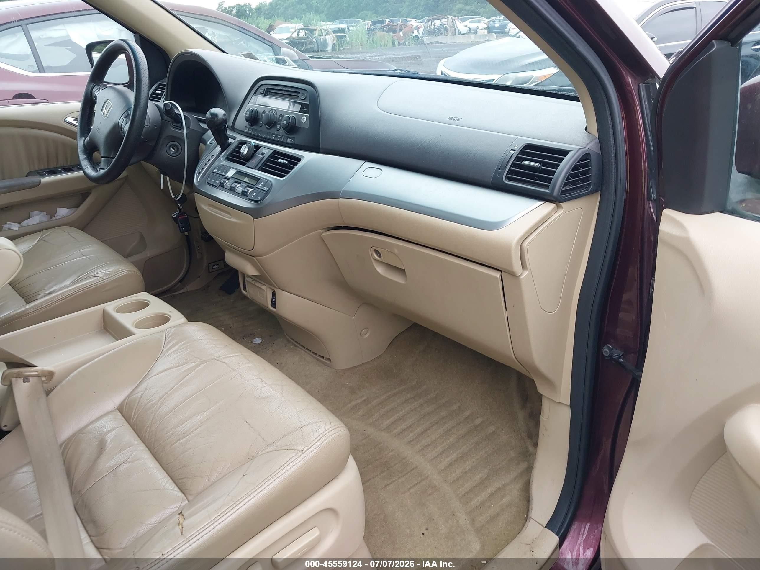 2008 Honda Odyssey Ex-l Темно-бордовый vin: 5FNRL38608B403921