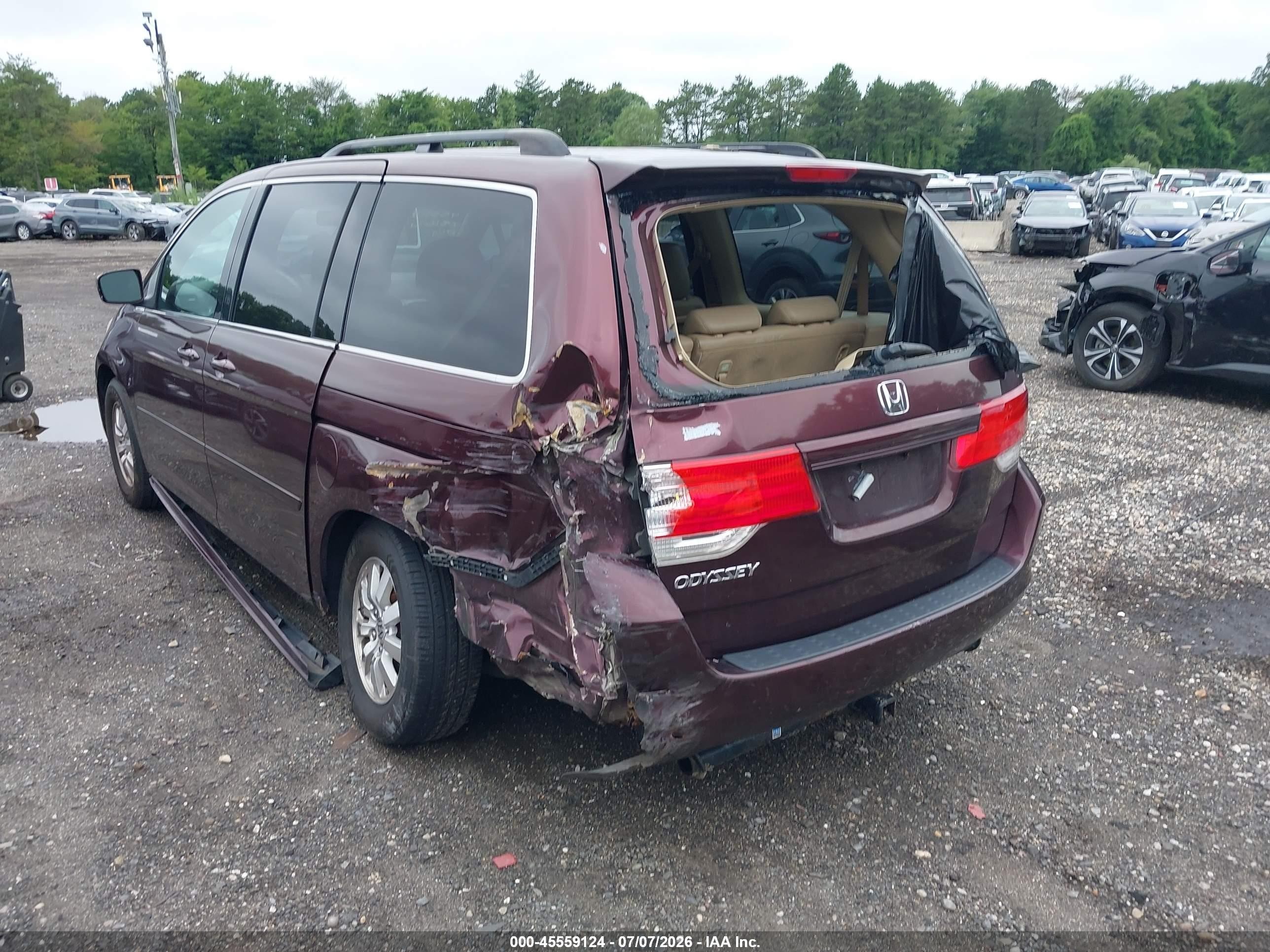 2008 Honda Odyssey Ex-l Темно-бордовый vin: 5FNRL38608B403921