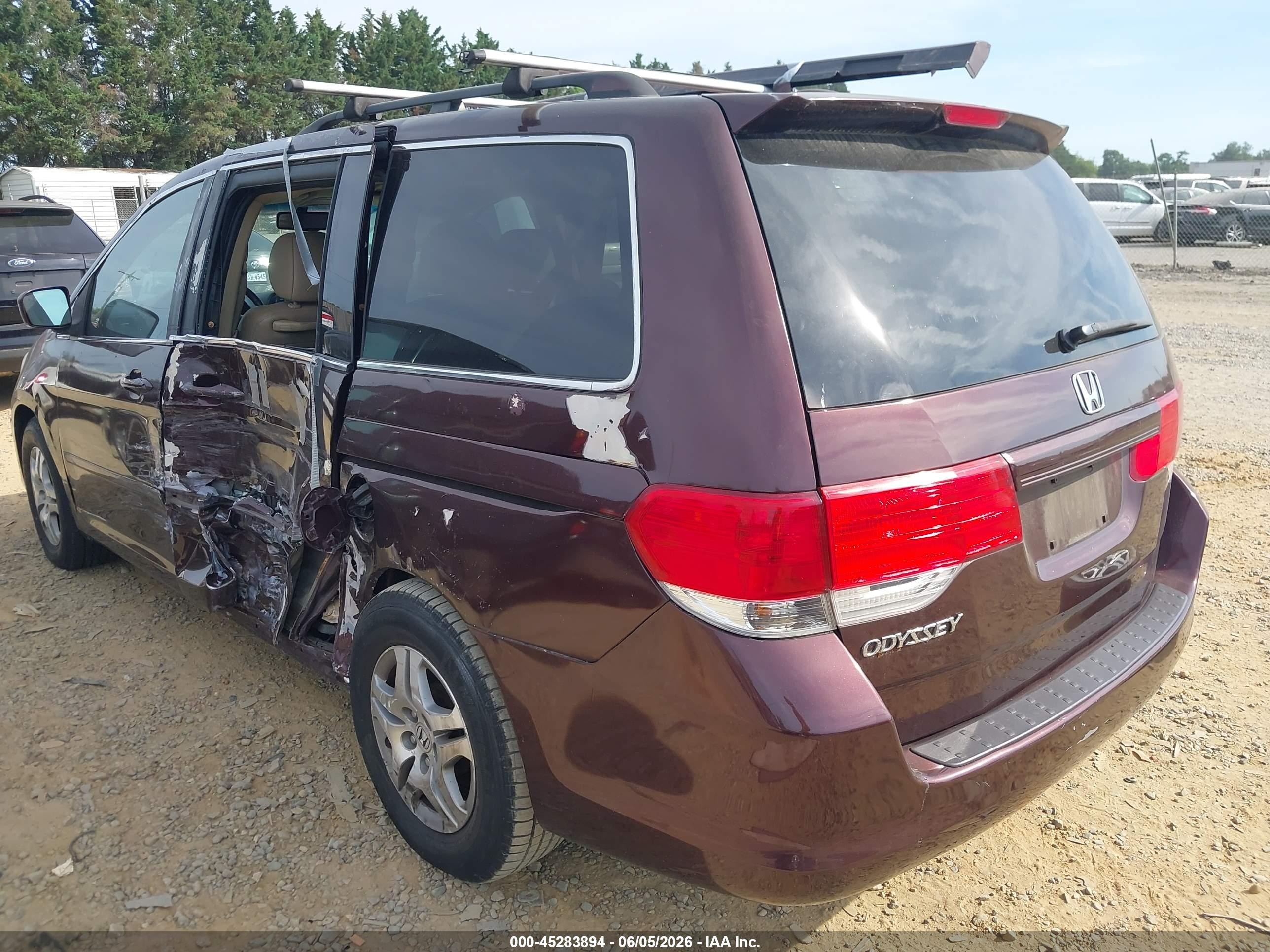 2009 Honda Odyssey Ex-l Burgundy vin: 5FNRL38609B009787