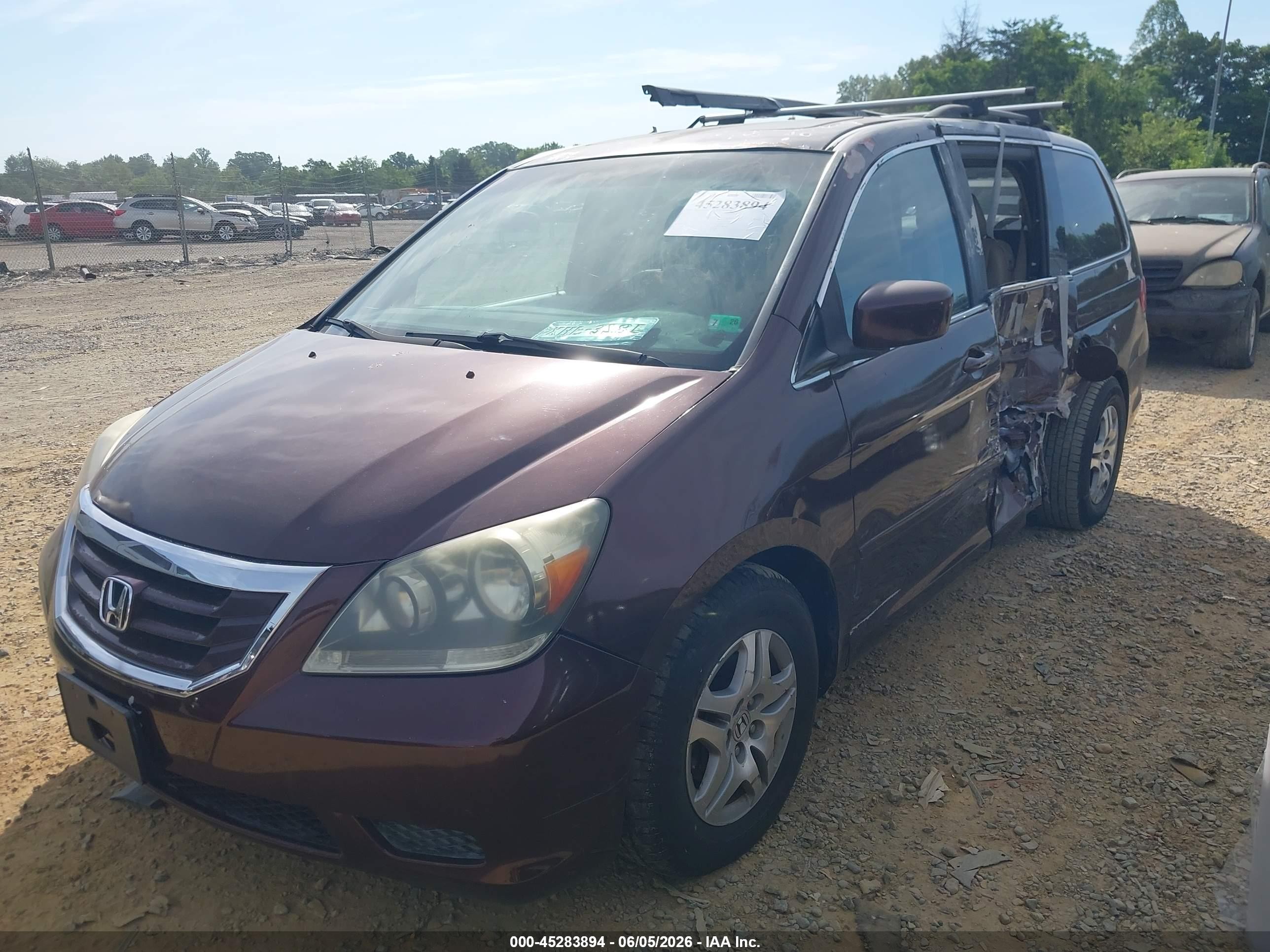 2009 Honda Odyssey Ex-l Burgundy vin: 5FNRL38609B009787