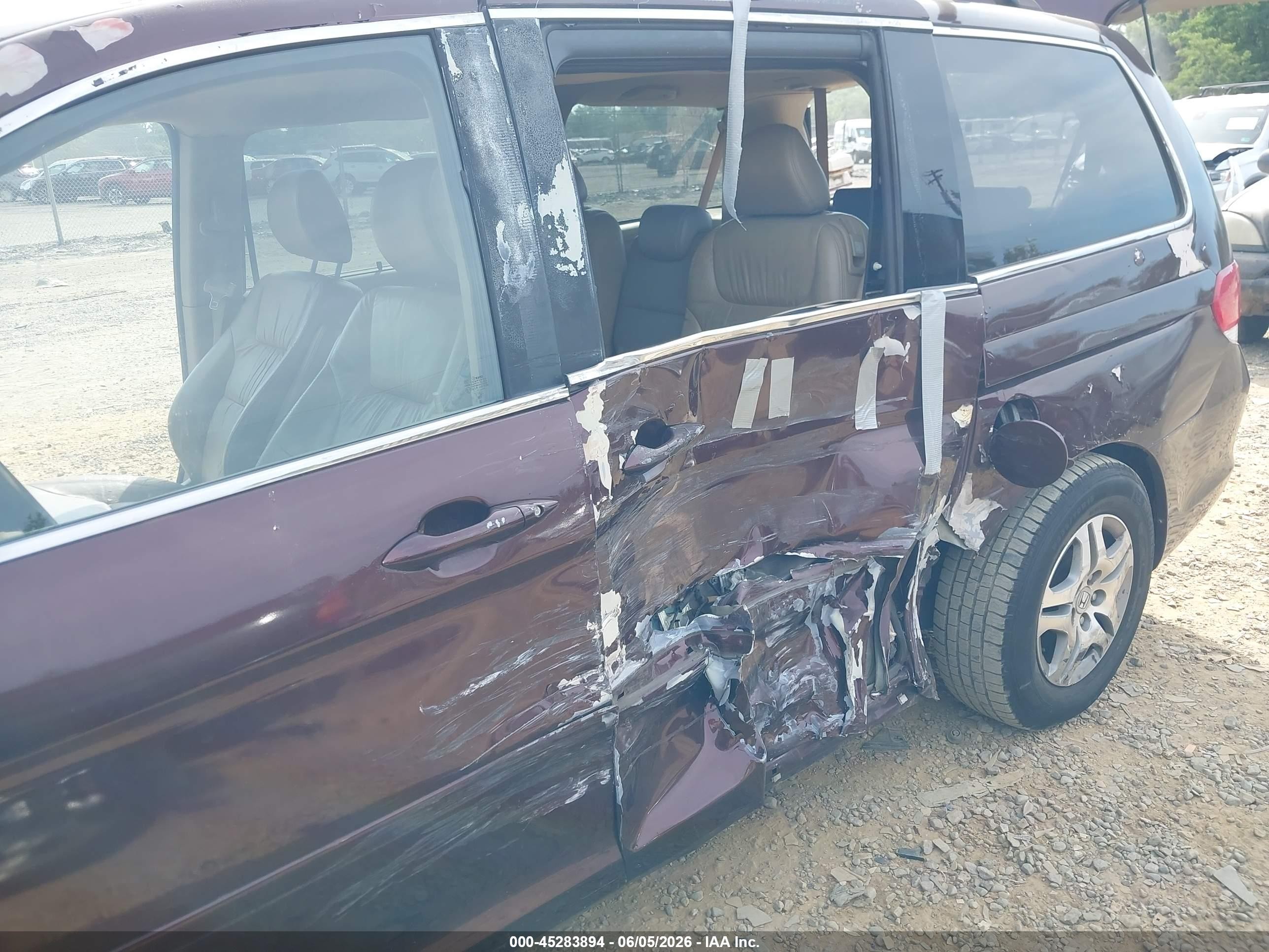 2009 Honda Odyssey Ex-l Burgundy vin: 5FNRL38609B009787