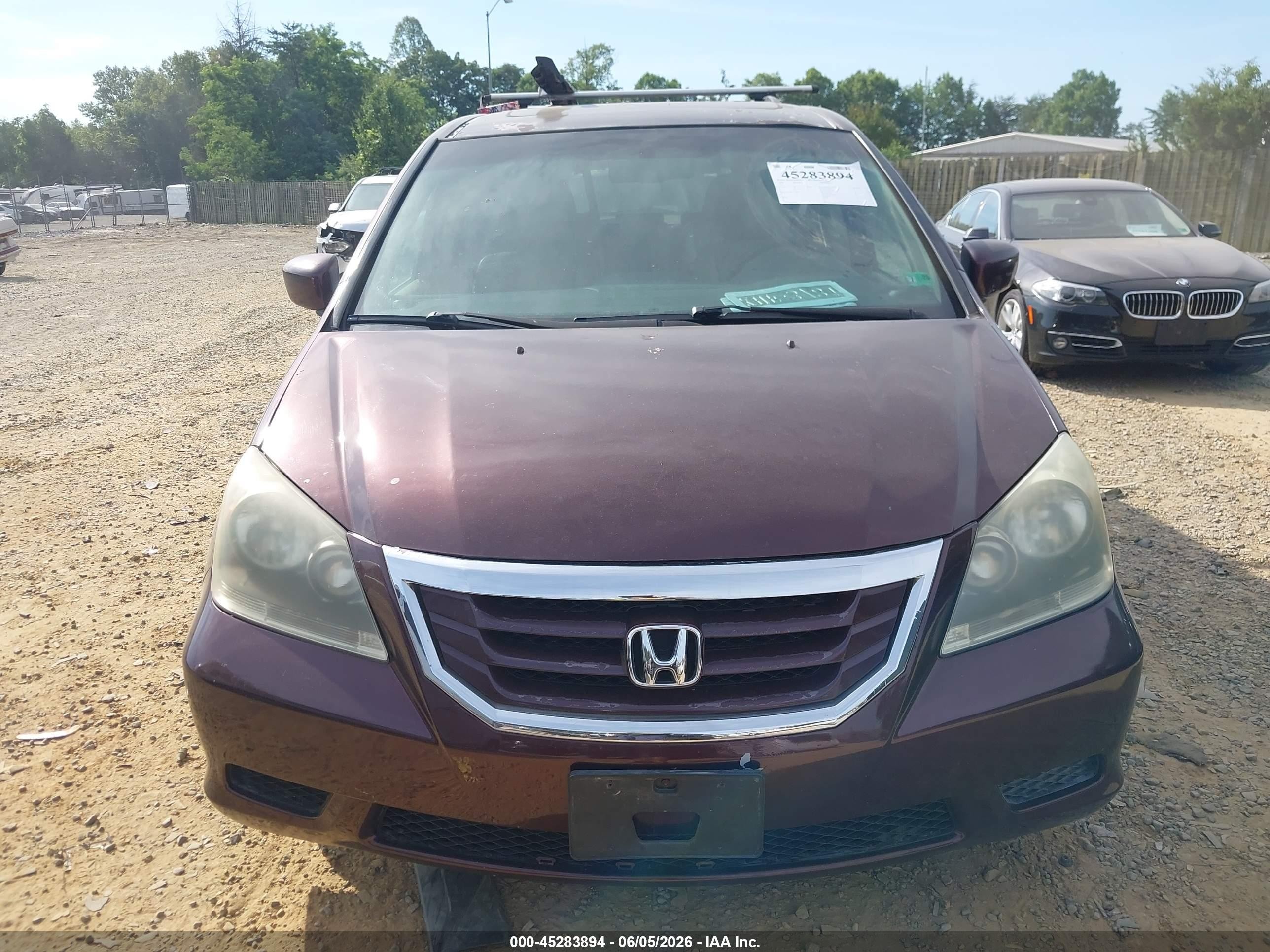2009 Honda Odyssey Ex-l Burgundy vin: 5FNRL38609B009787