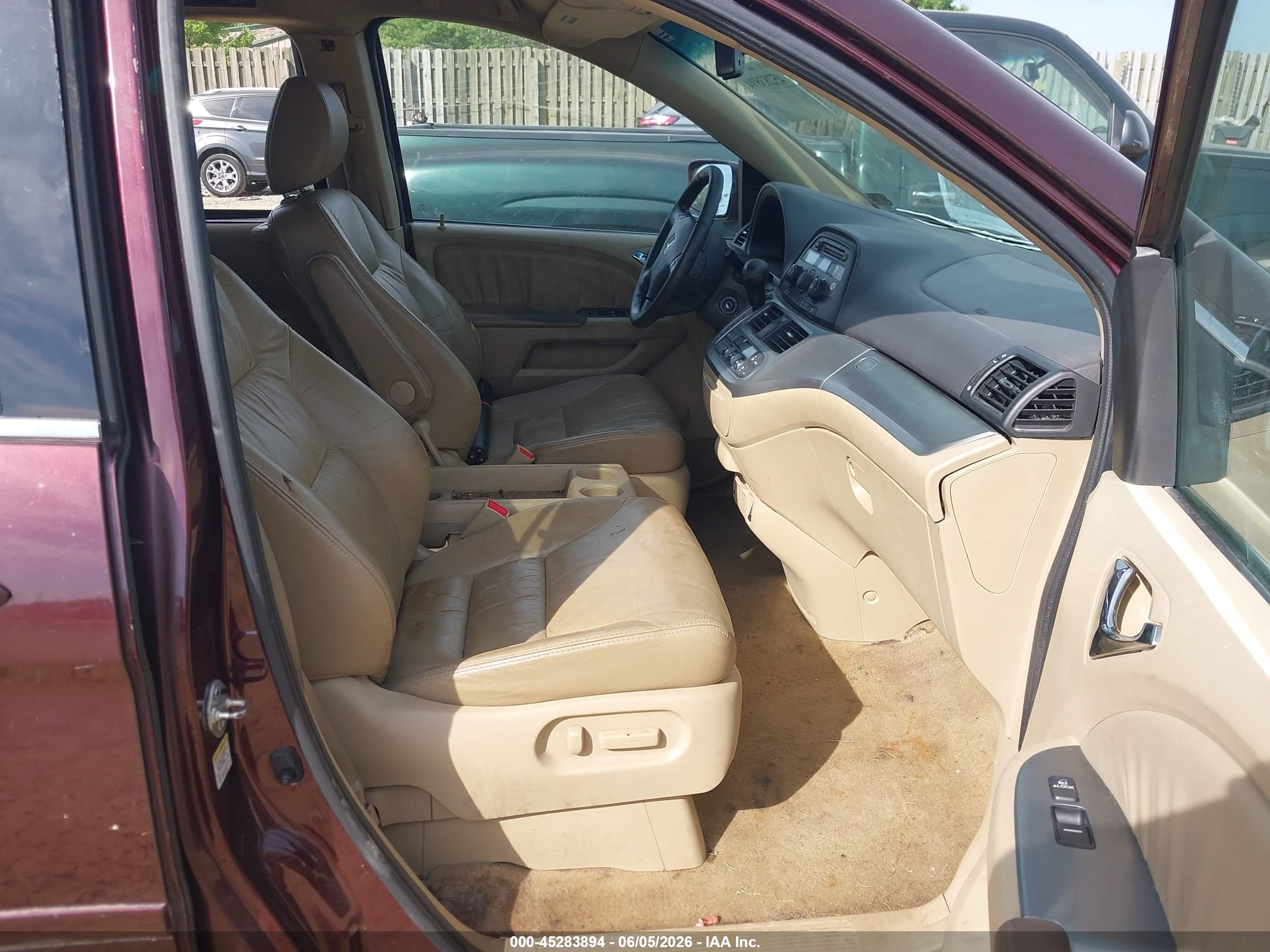 2009 Honda Odyssey Ex-l Burgundy vin: 5FNRL38609B009787