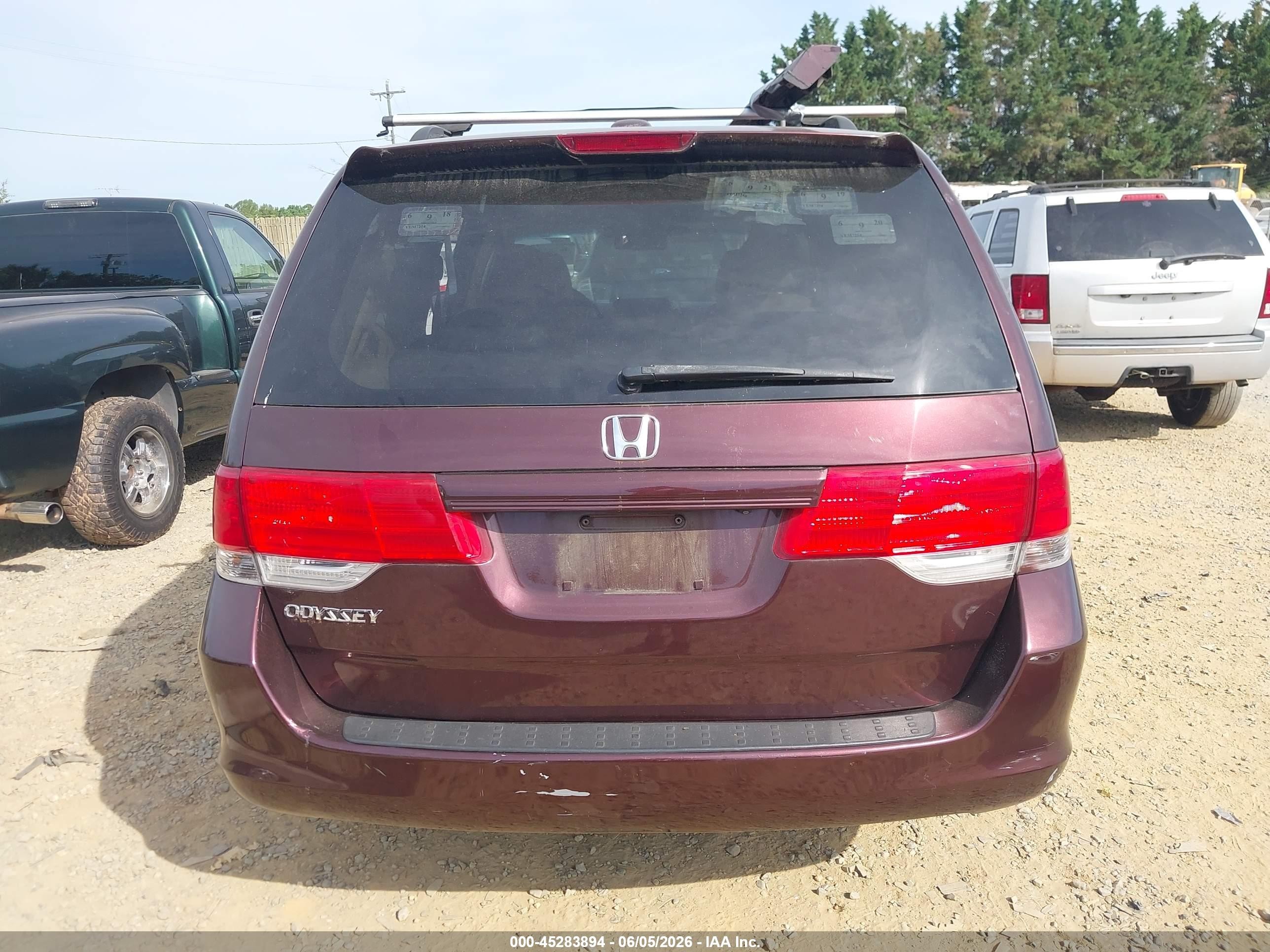 2009 Honda Odyssey Ex-l Burgundy vin: 5FNRL38609B009787