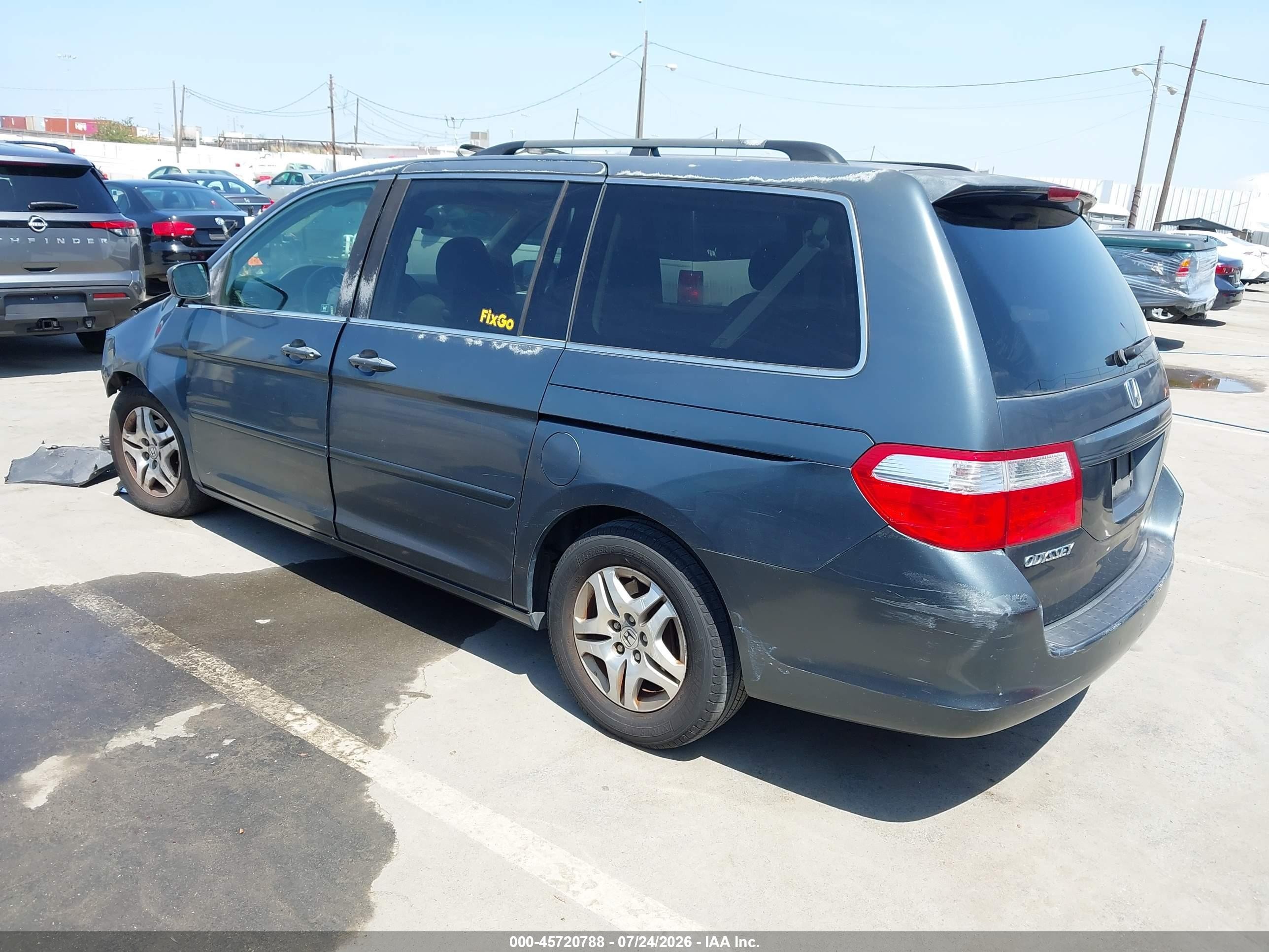 2006 Honda Odyssey Ex-l Blue vin: 5FNRL38616B436262