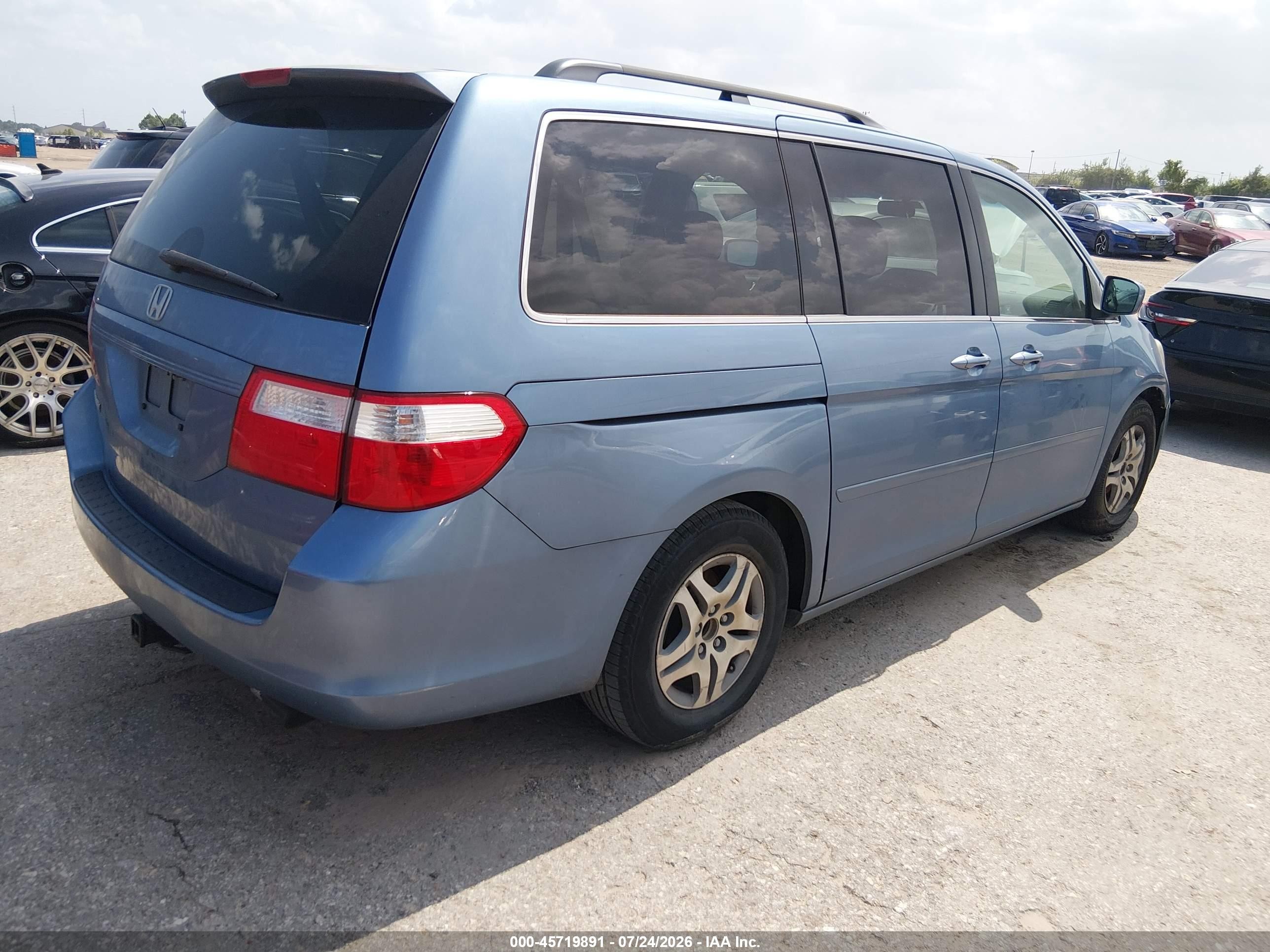 2007 Honda Odyssey Ex-l Light Blue vin: 5FNRL38617B033836