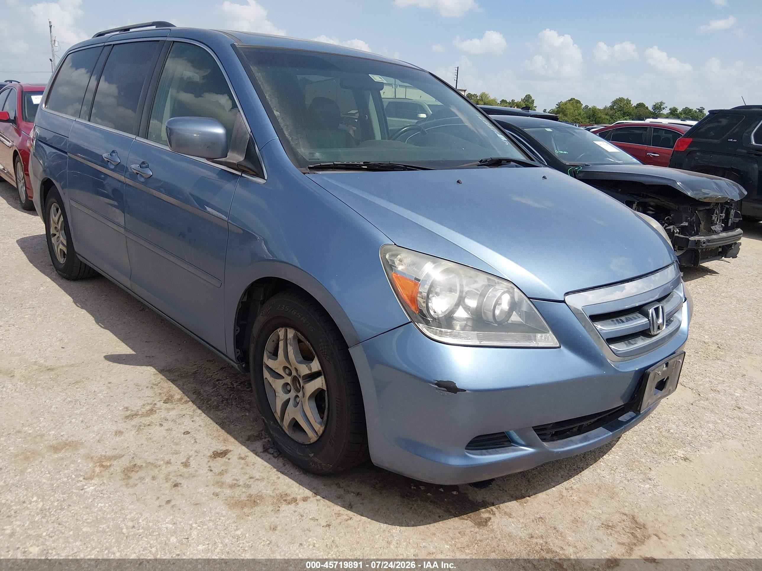 2007 Honda Odyssey Ex-l Light Blue vin: 5FNRL38617B033836