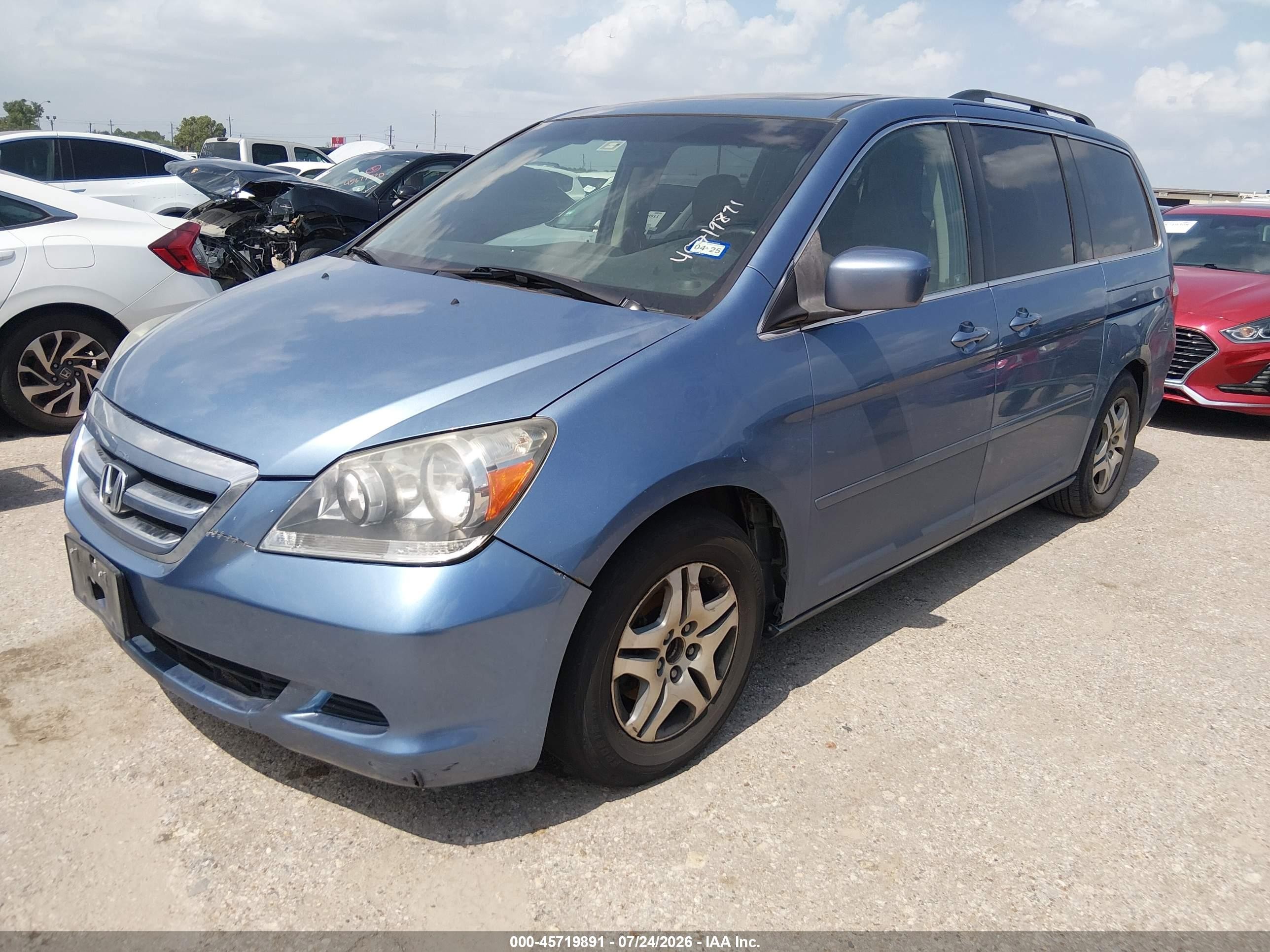 2007 Honda Odyssey Ex-l Light Blue vin: 5FNRL38617B033836