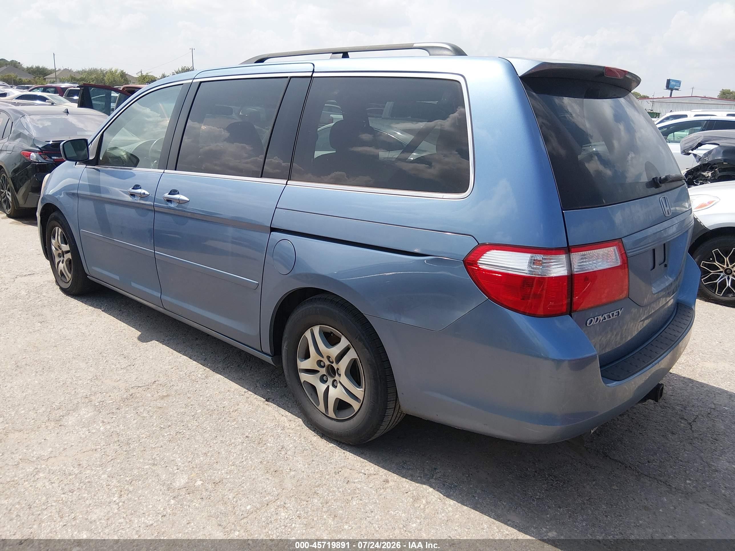 2007 Honda Odyssey Ex-l Light Blue vin: 5FNRL38617B033836