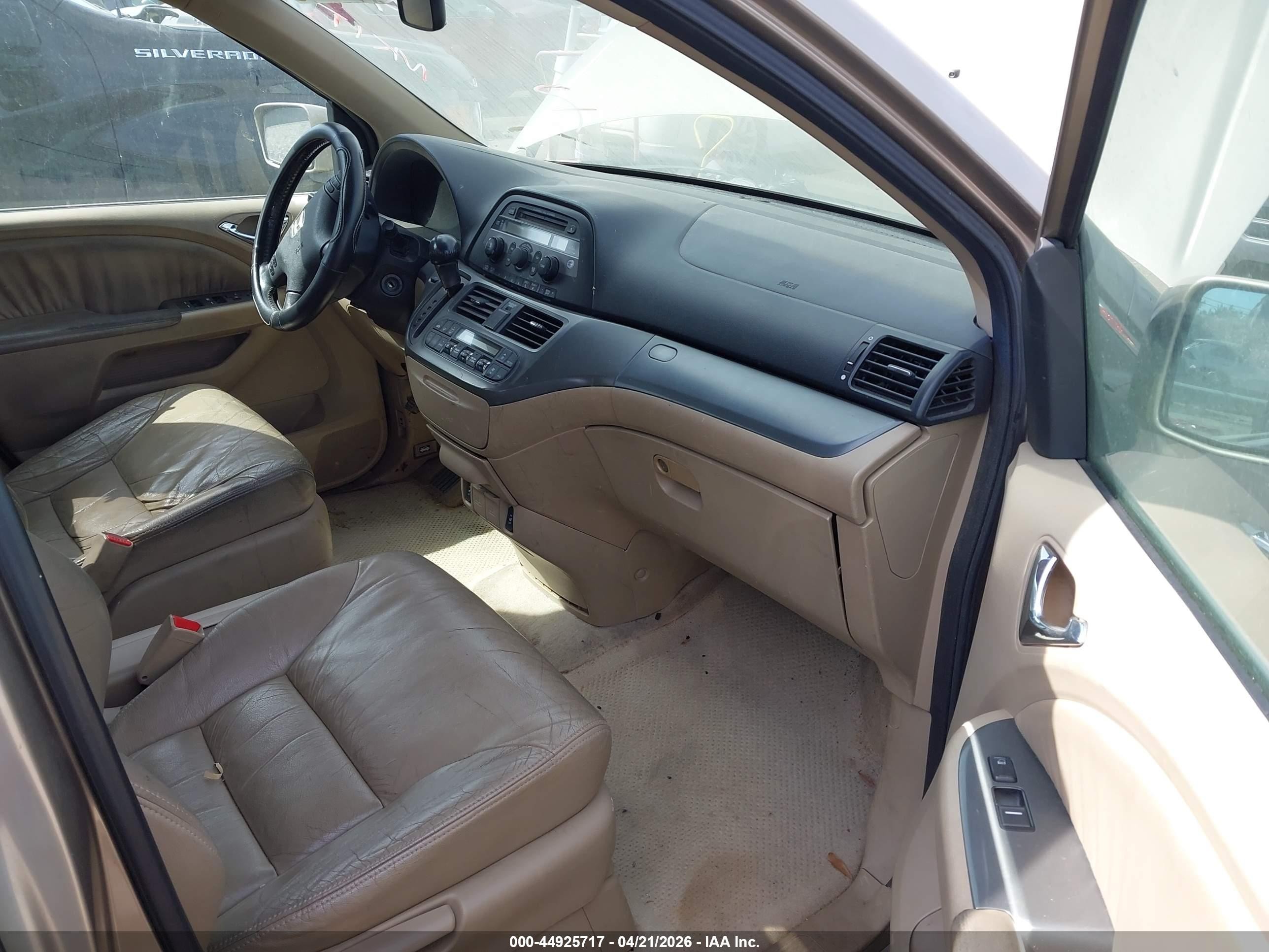 2007 Honda Odyssey Ex-l Gold vin: 5FNRL38617B104291
