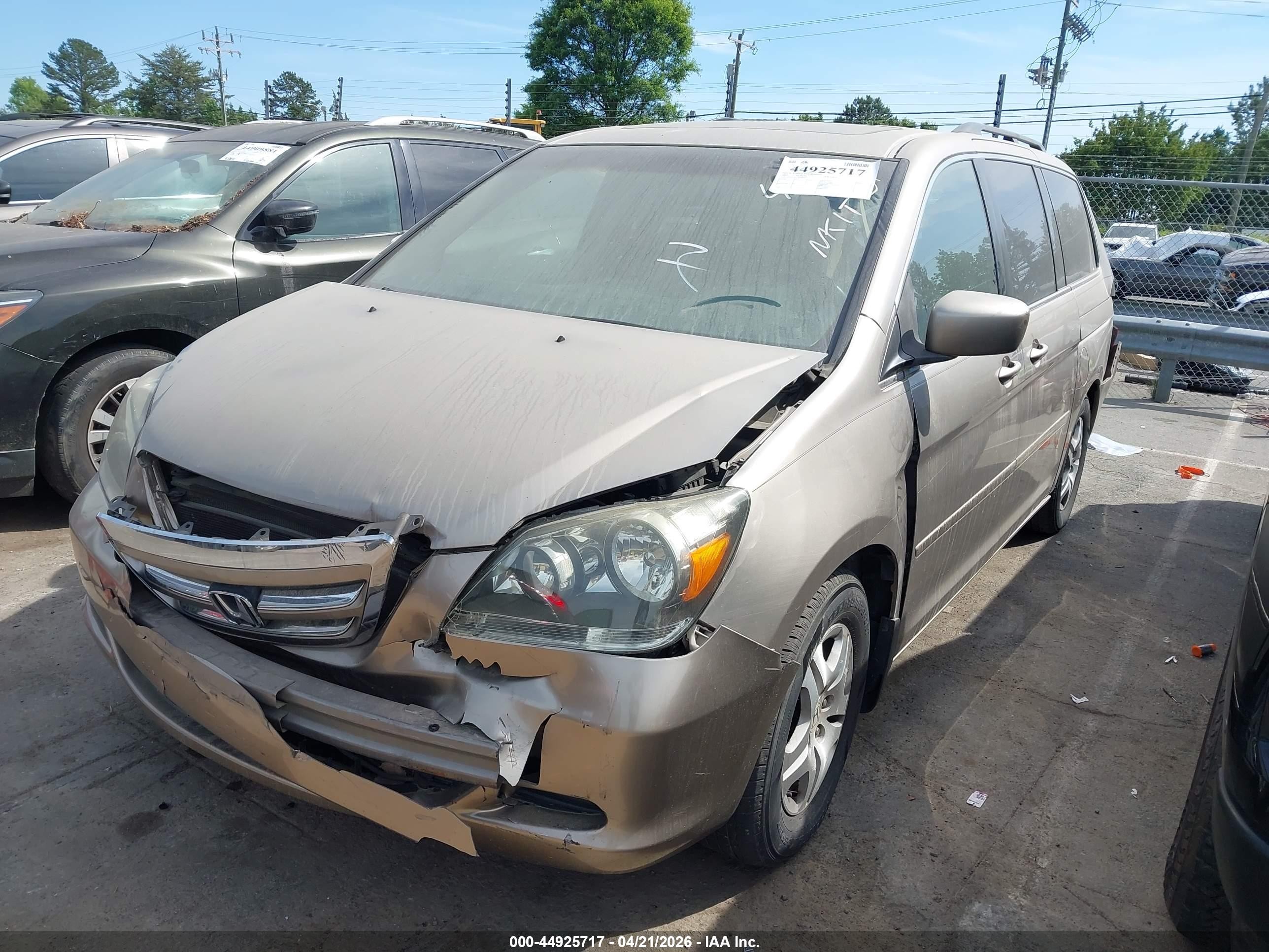 2007 Honda Odyssey Ex-l Gold vin: 5FNRL38617B104291