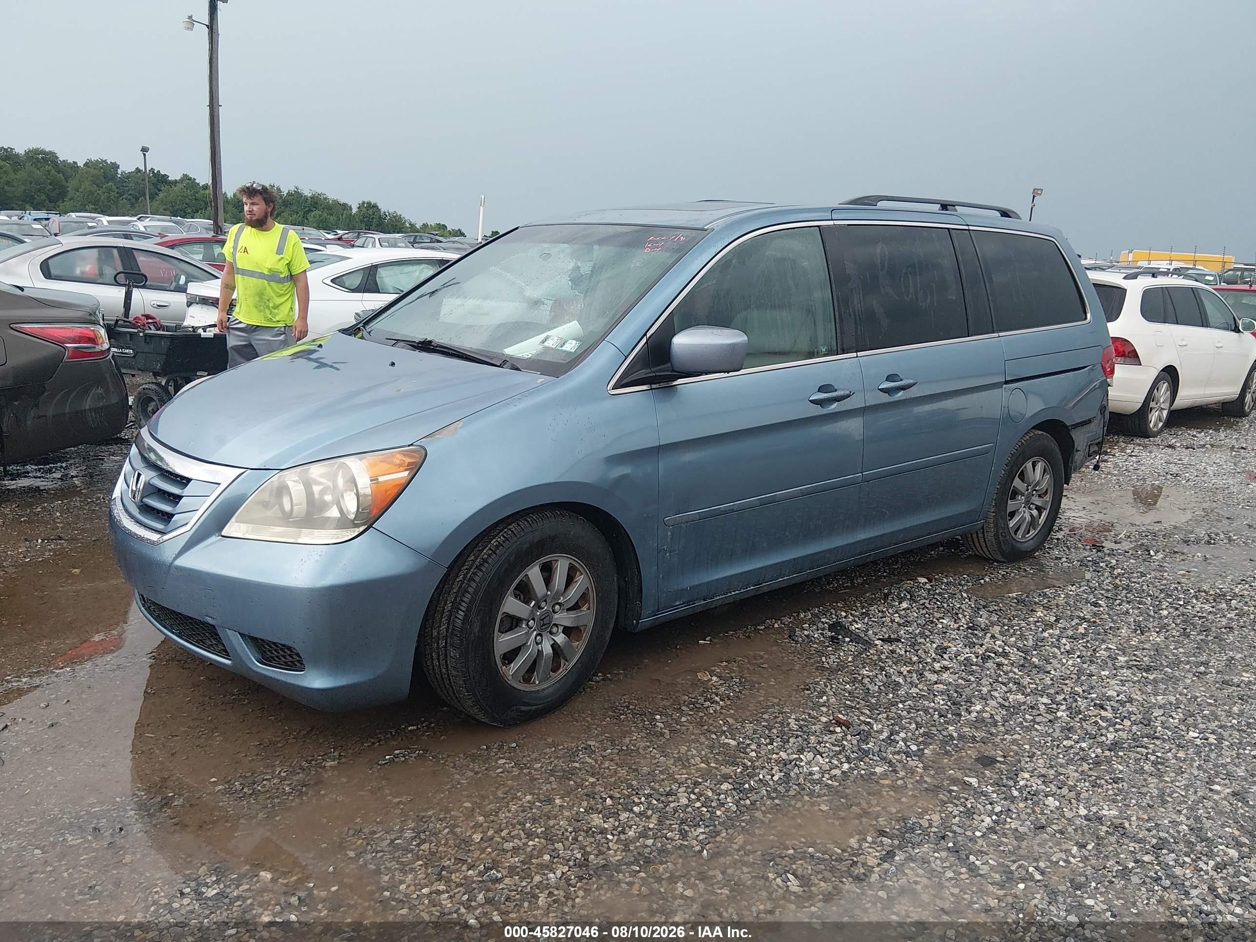 2009 Honda Odyssey Ex-l Blue vin: 5FNRL38619B041485