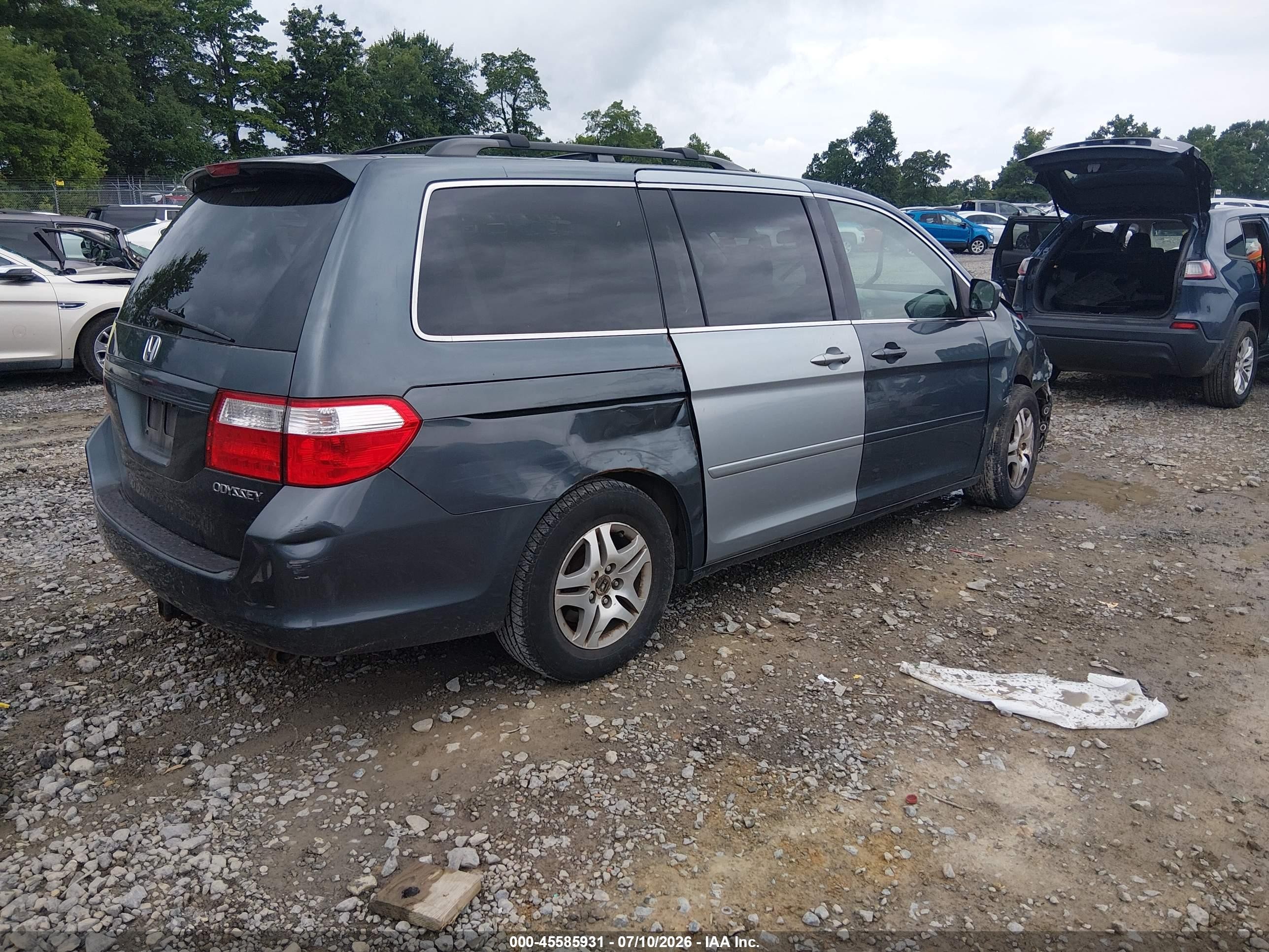 2005 Honda Odyssey Ex-l Gray vin: 5FNRL38625B407514