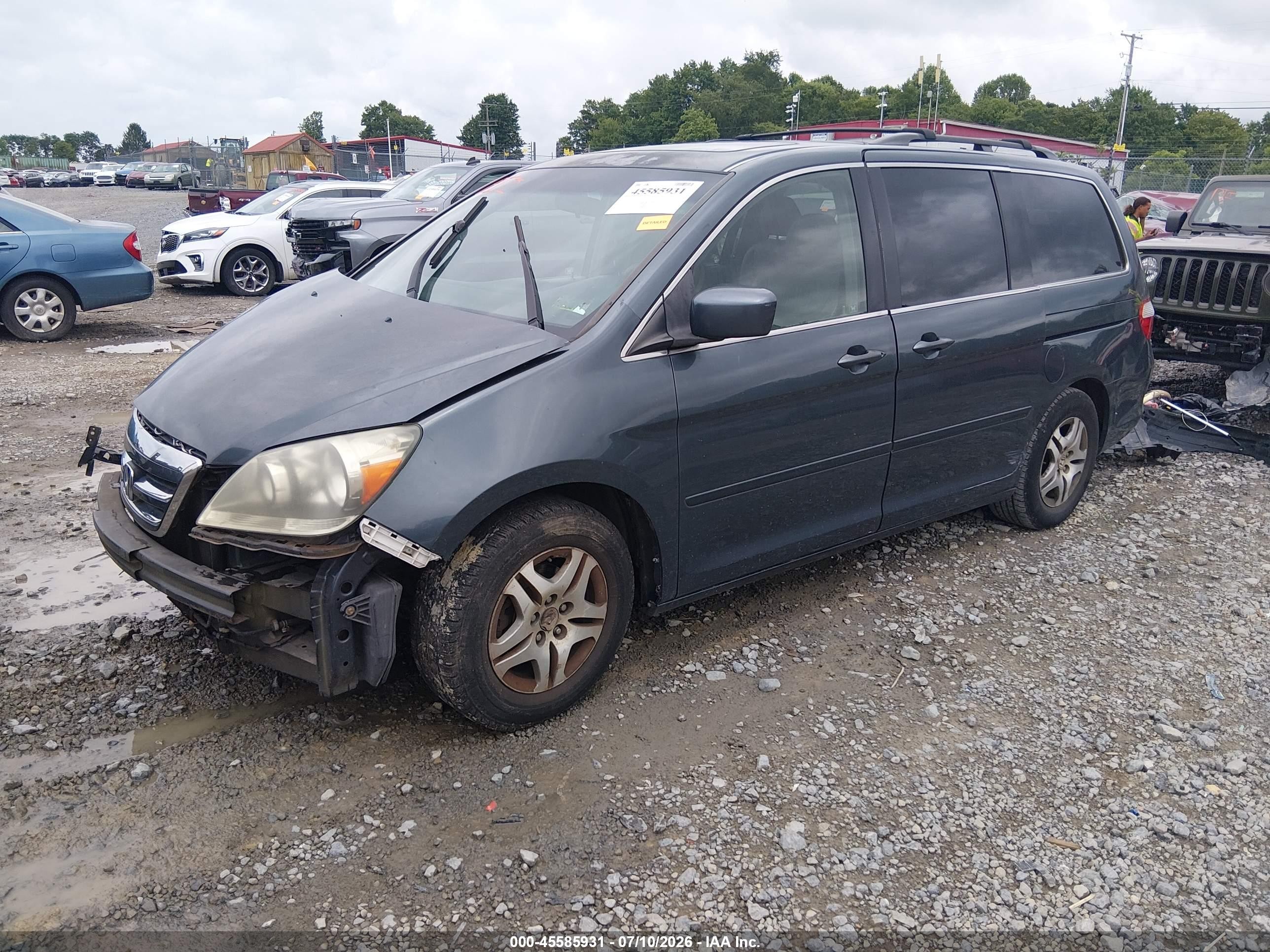 2005 Honda Odyssey Ex-l Gray vin: 5FNRL38625B407514
