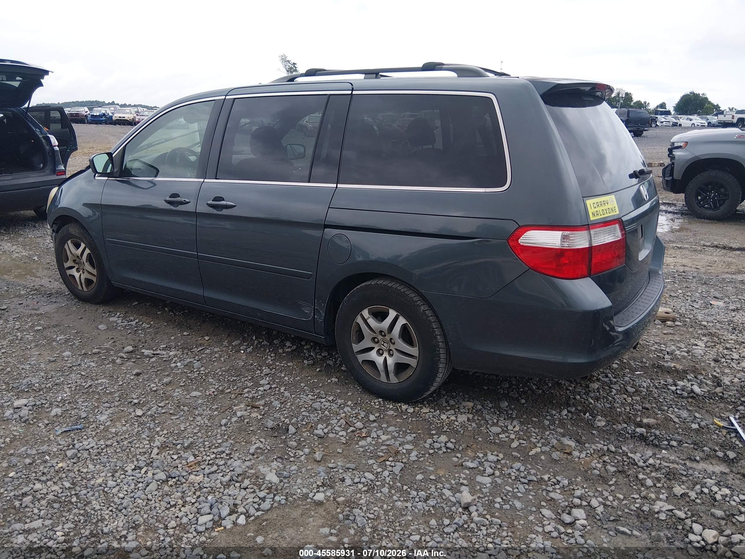 2005 Honda Odyssey Ex-l Gray vin: 5FNRL38625B407514