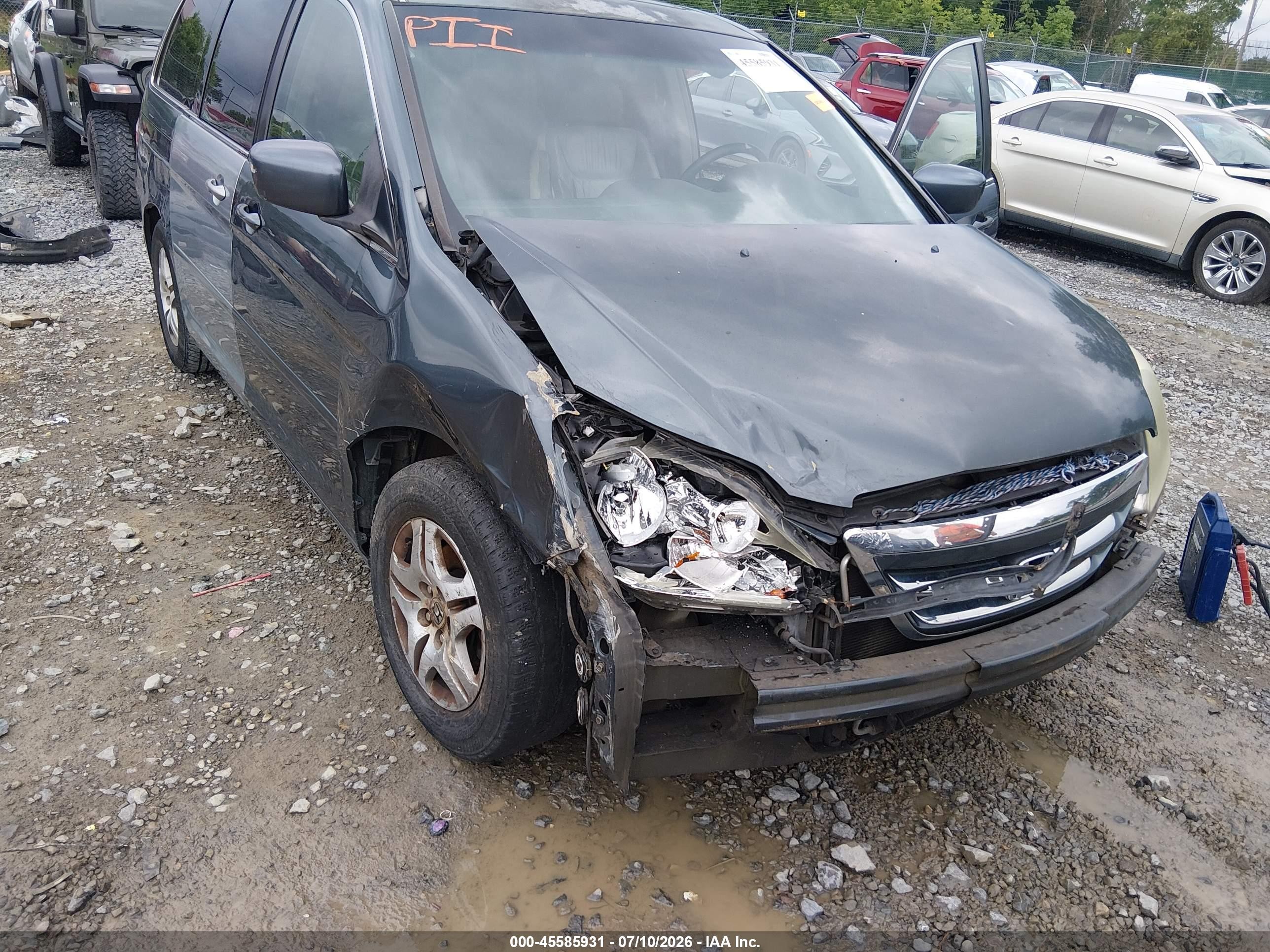 2005 Honda Odyssey Ex-l Gray vin: 5FNRL38625B407514