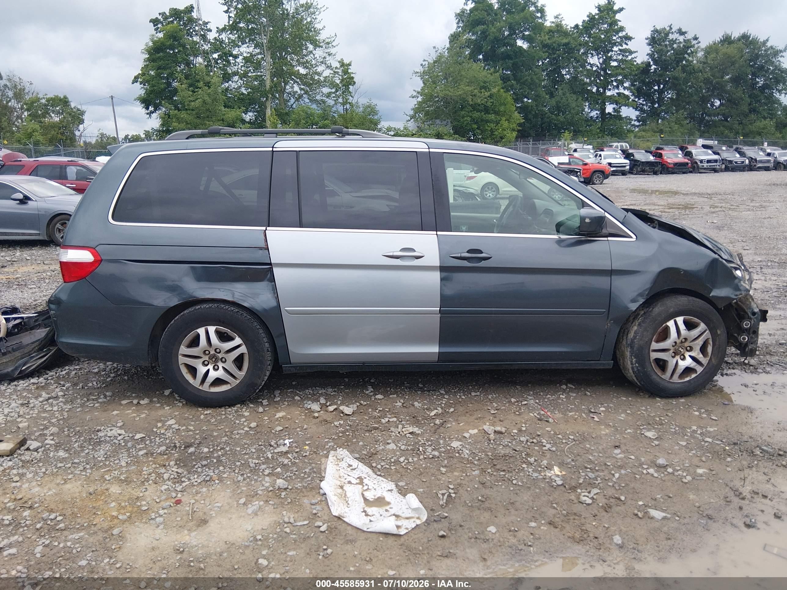 2005 Honda Odyssey Ex-l Gray vin: 5FNRL38625B407514