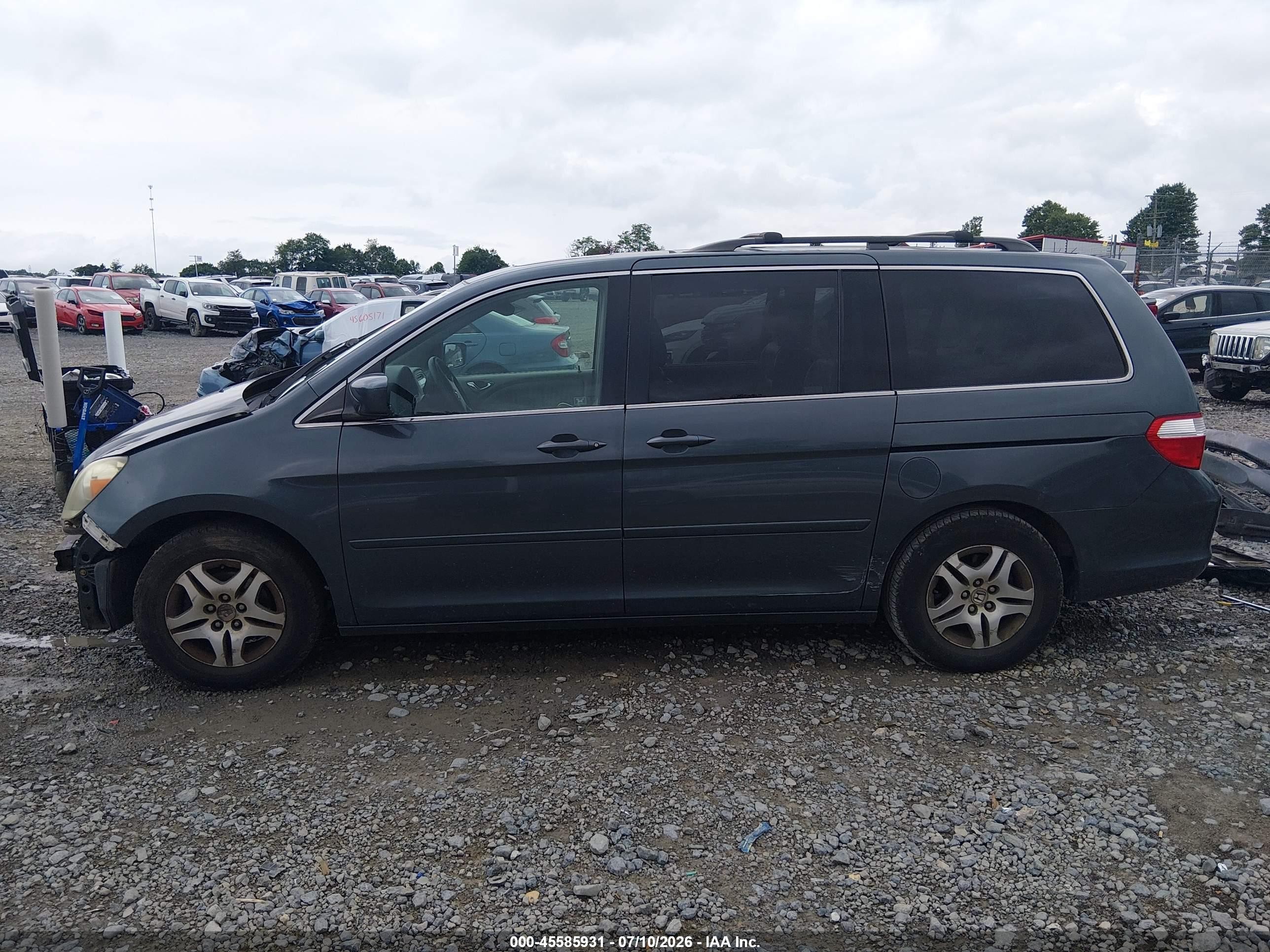 2005 Honda Odyssey Ex-l Gray vin: 5FNRL38625B407514