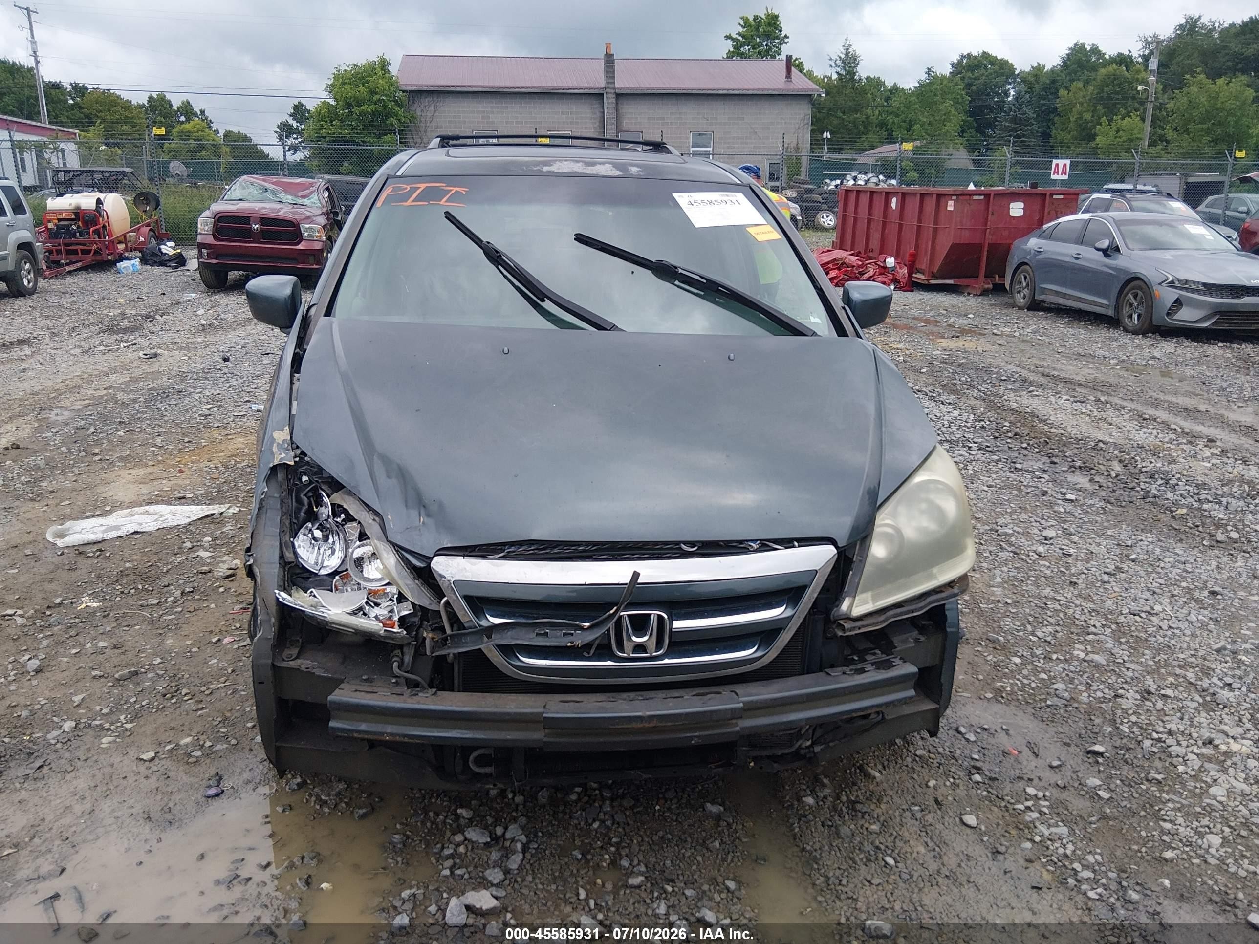 2005 Honda Odyssey Ex-l Gray vin: 5FNRL38625B407514