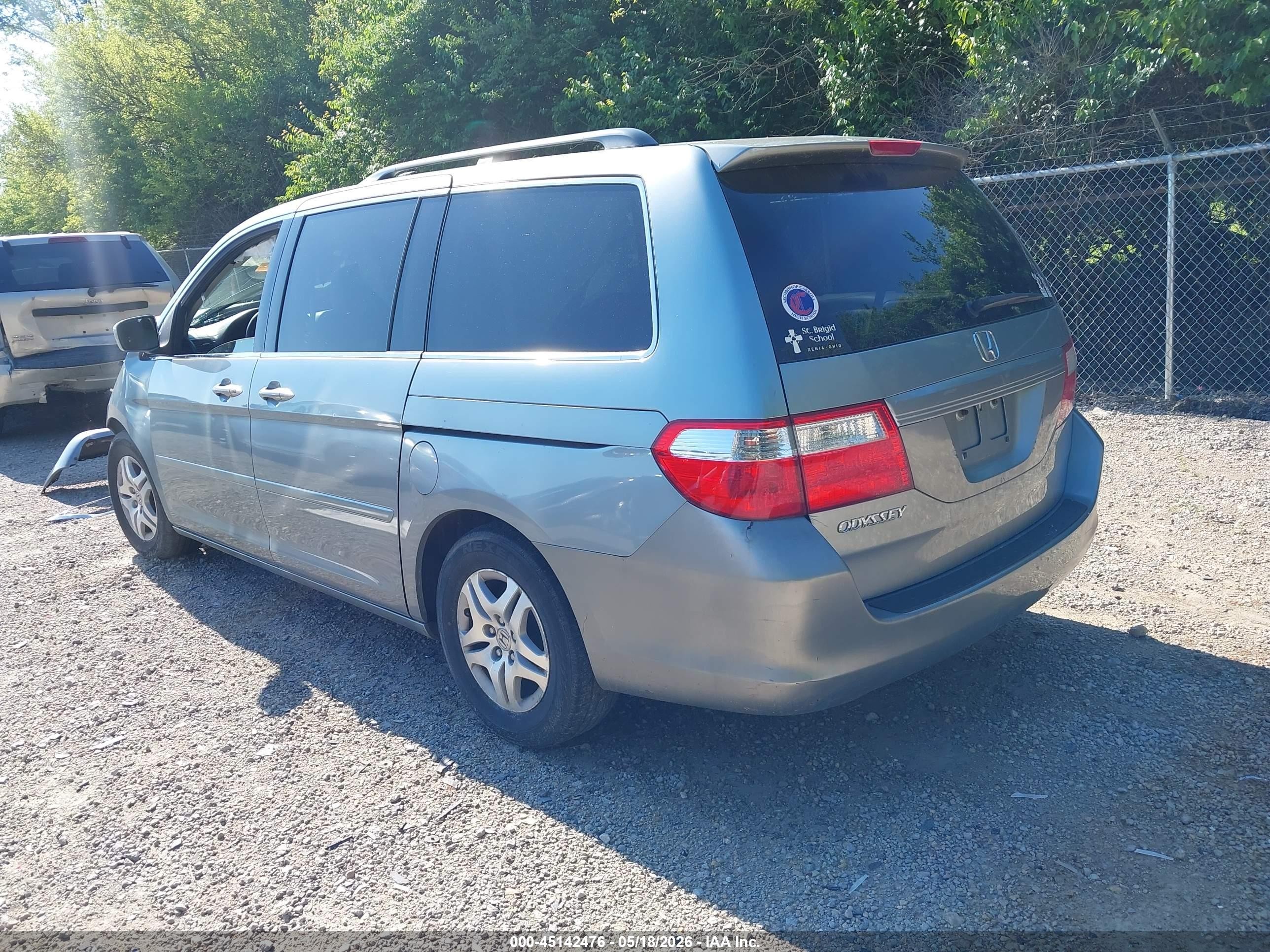 2007 Honda Odyssey Ex-l Light Blue vin: 5FNRL38627B075805
