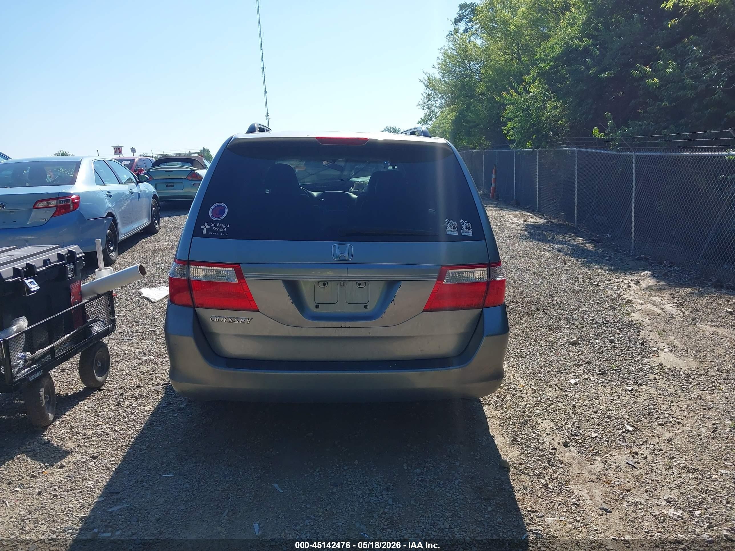 2007 Honda Odyssey Ex-l Light Blue vin: 5FNRL38627B075805