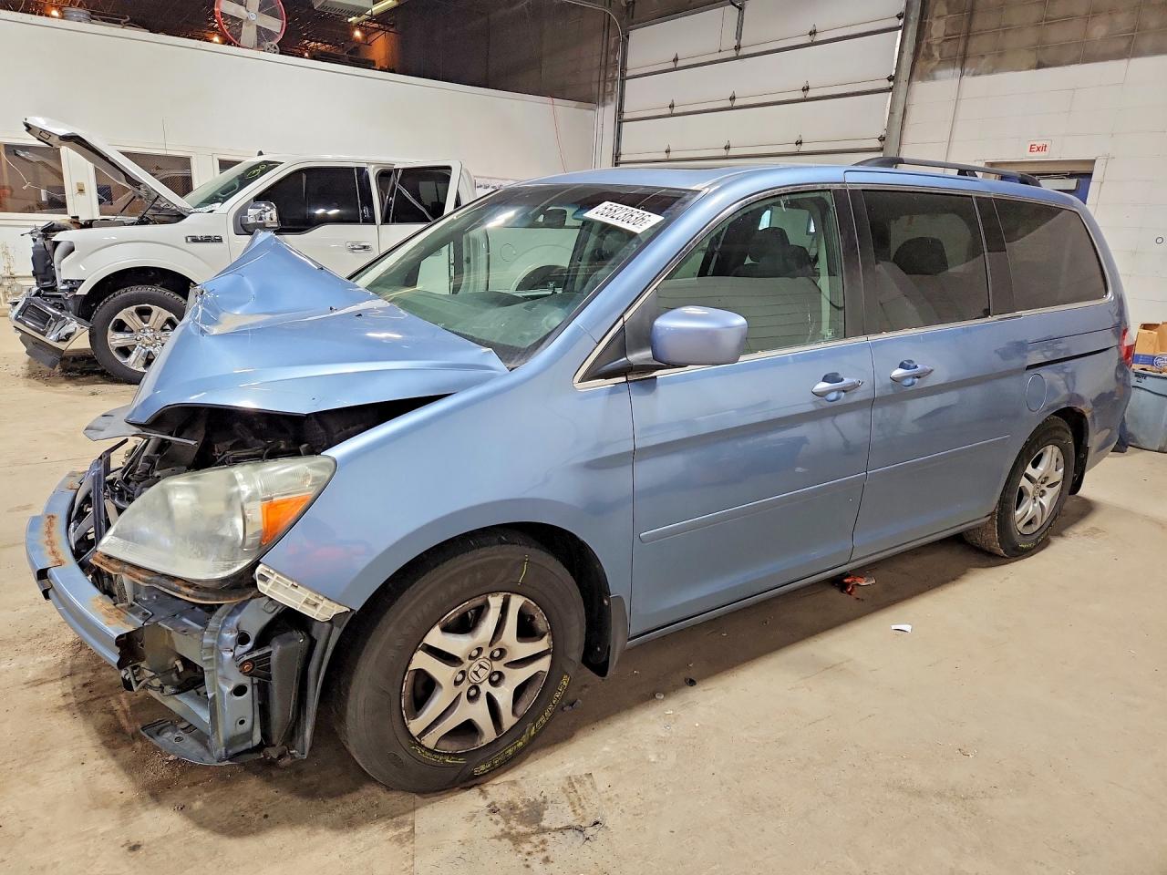 2007 Honda Odyssey Exl Blue vin: 5FNRL38627B101190