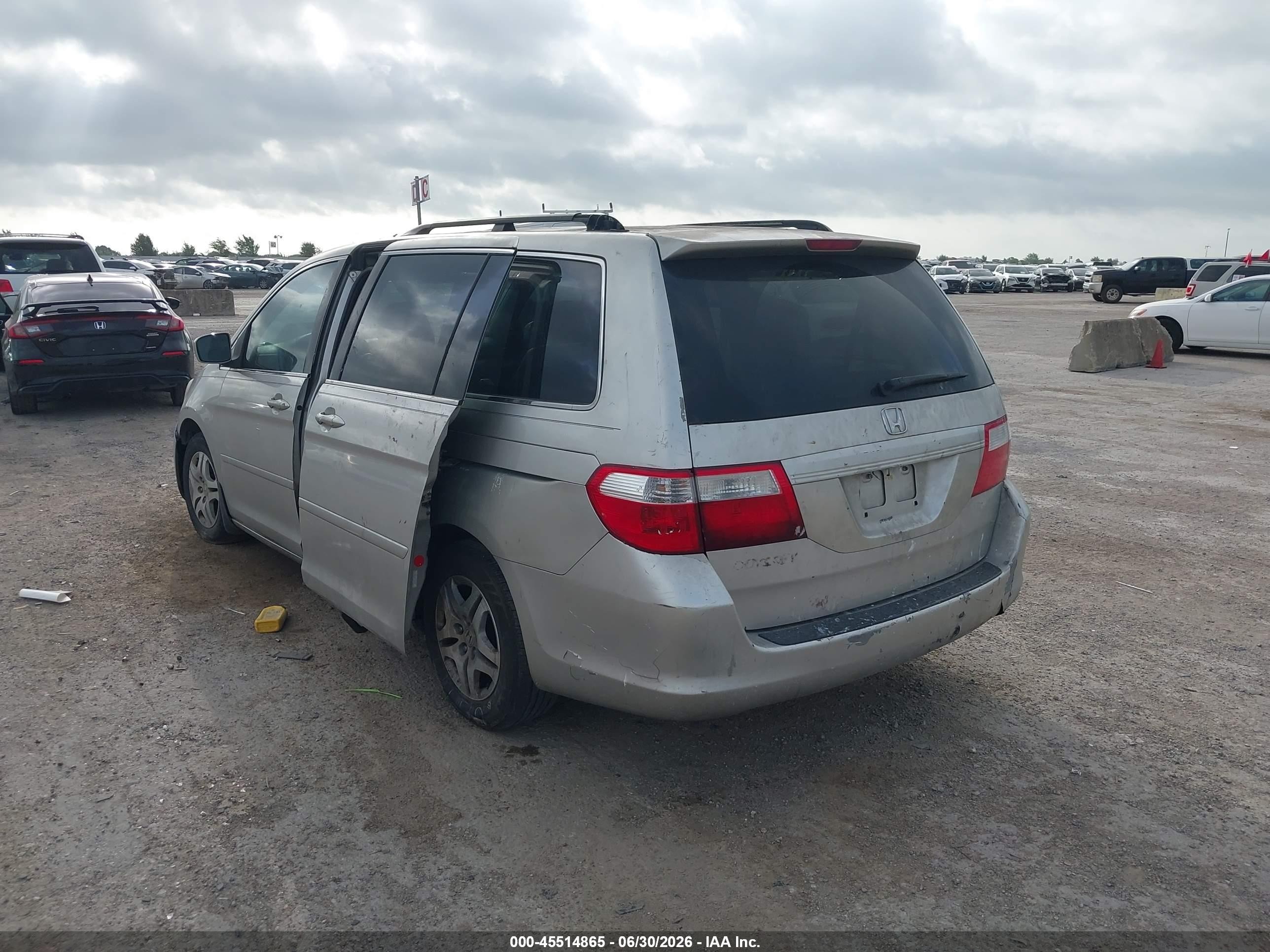 2007 Honda Odyssey Ex-l Серый vin: 5FNRL38627B455856