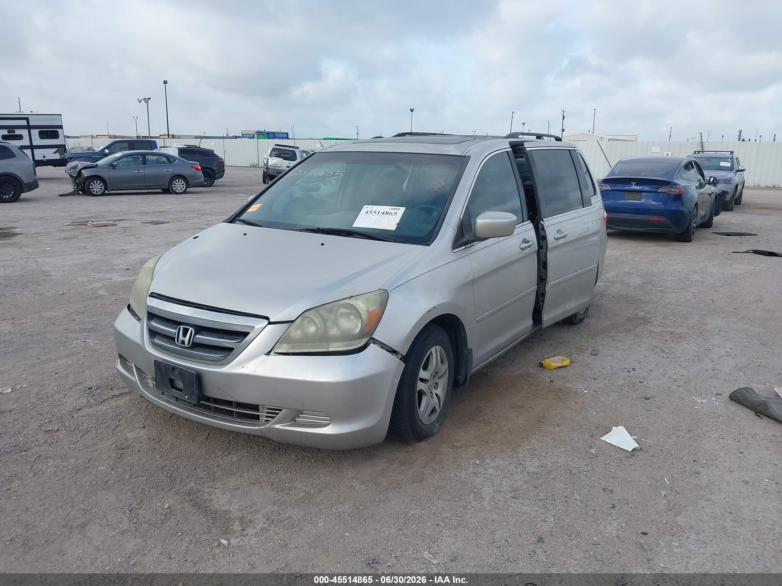 2007 Honda Odyssey Ex-l Серый vin: 5FNRL38627B455856