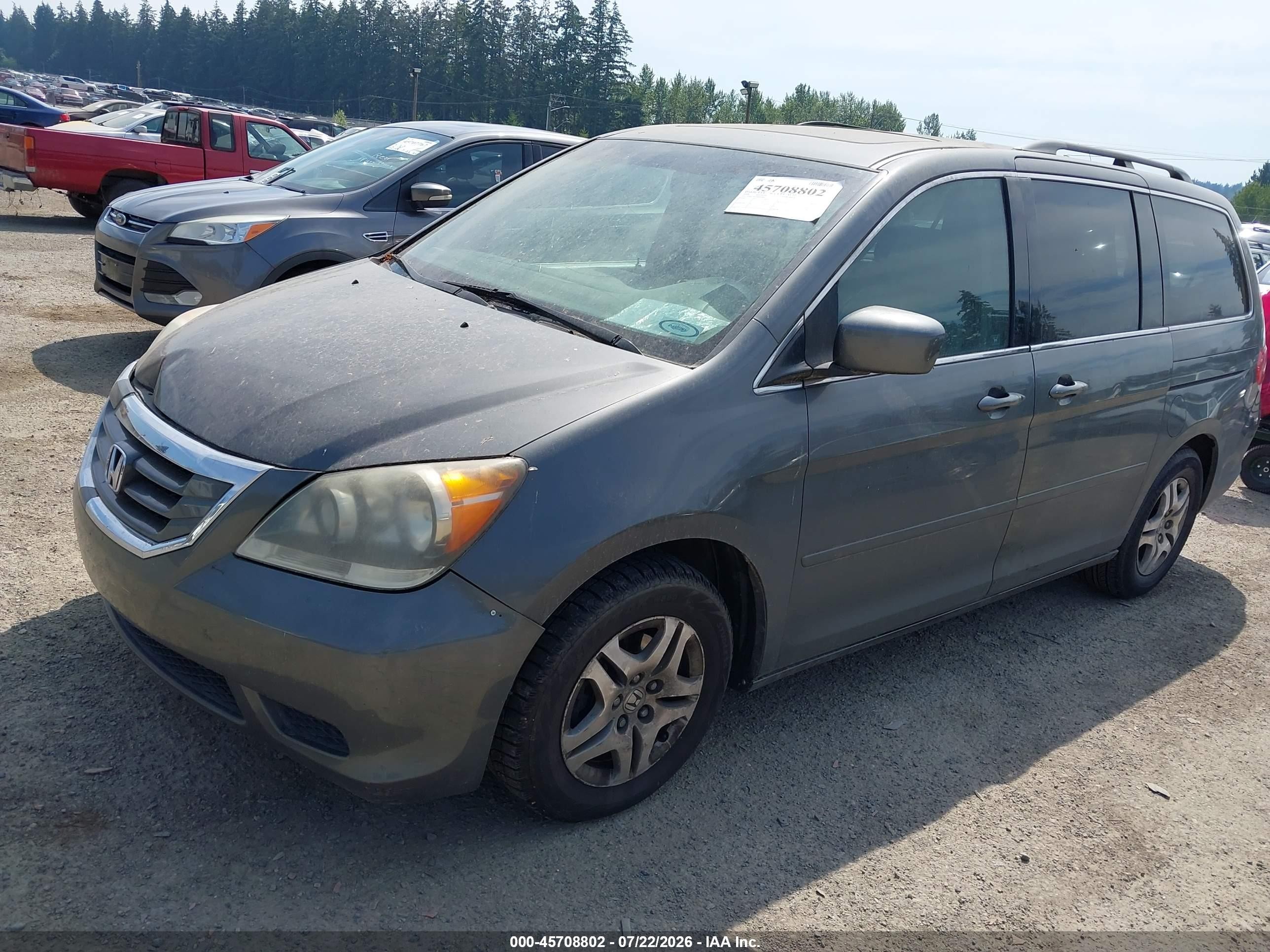 2008 Honda Odyssey Ex-l Gray vin: 5FNRL38628B077801