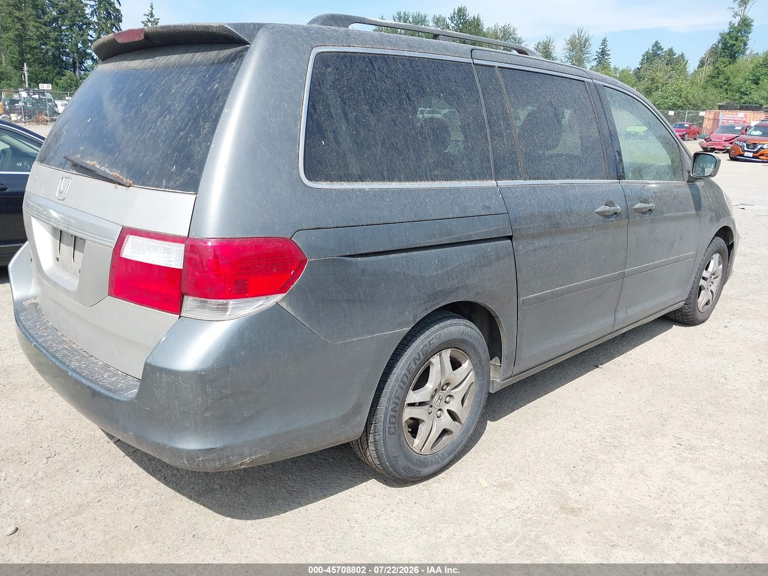 2008 Honda Odyssey Ex-l Gray vin: 5FNRL38628B077801